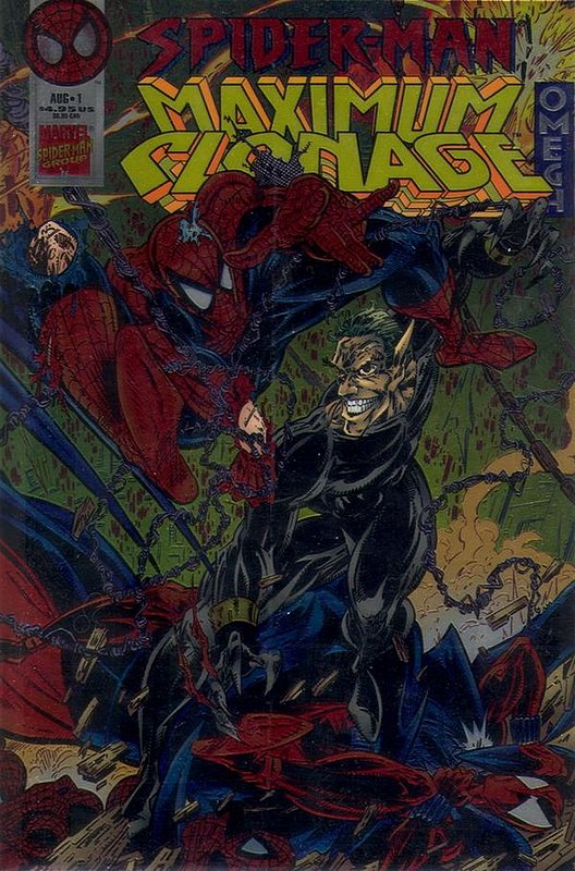 Cover of Spider-Man: Maximum Clonage Omega #1. One of 250,000 Vintage American Comics on sale from Krypton!
