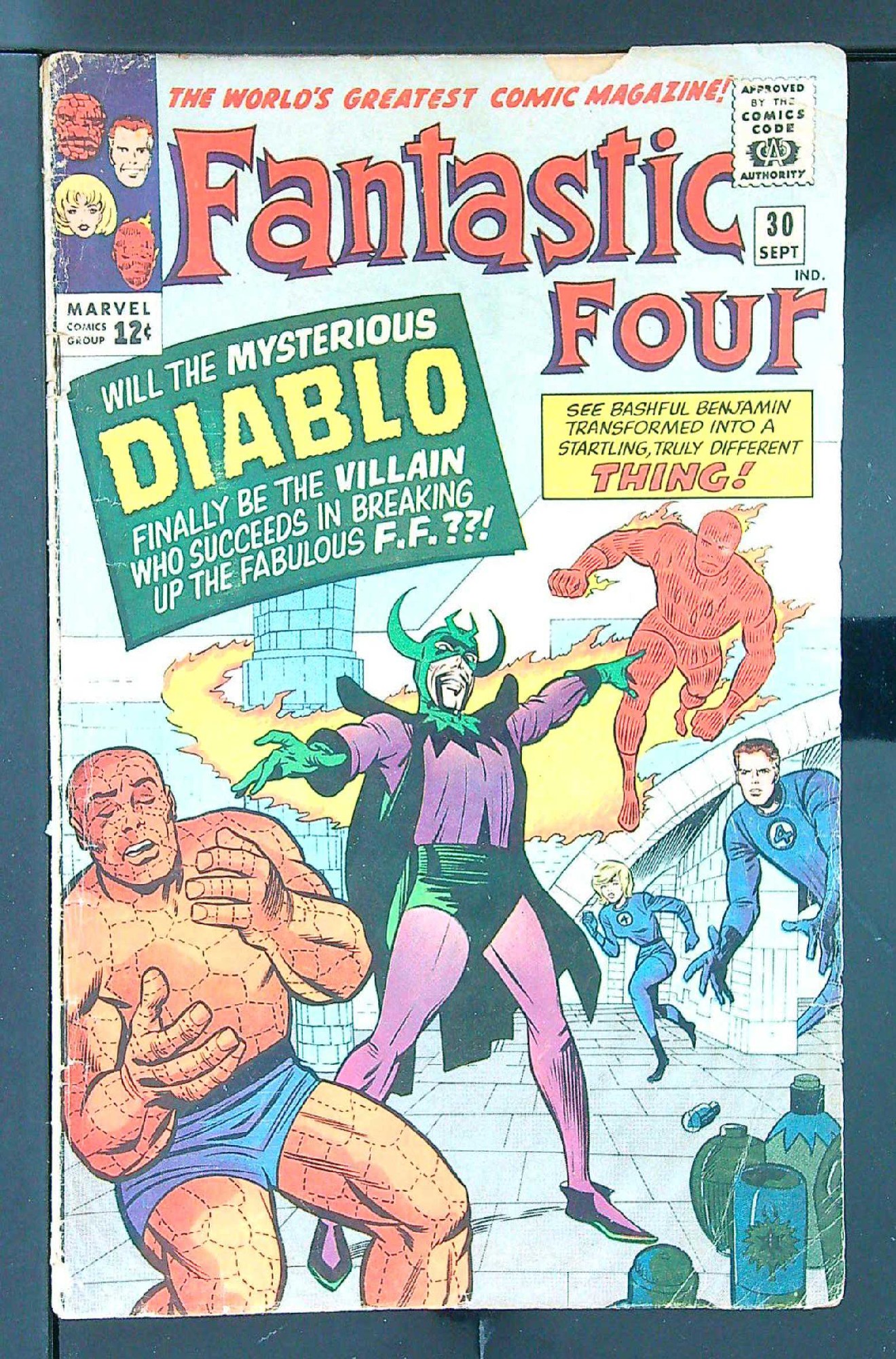 ACTUAL SCAN OF COMIC!<br> Cover of Fantastic Four (Vol 1) #30. One of 250,000 Vintage American Comics on sale from Krypton!