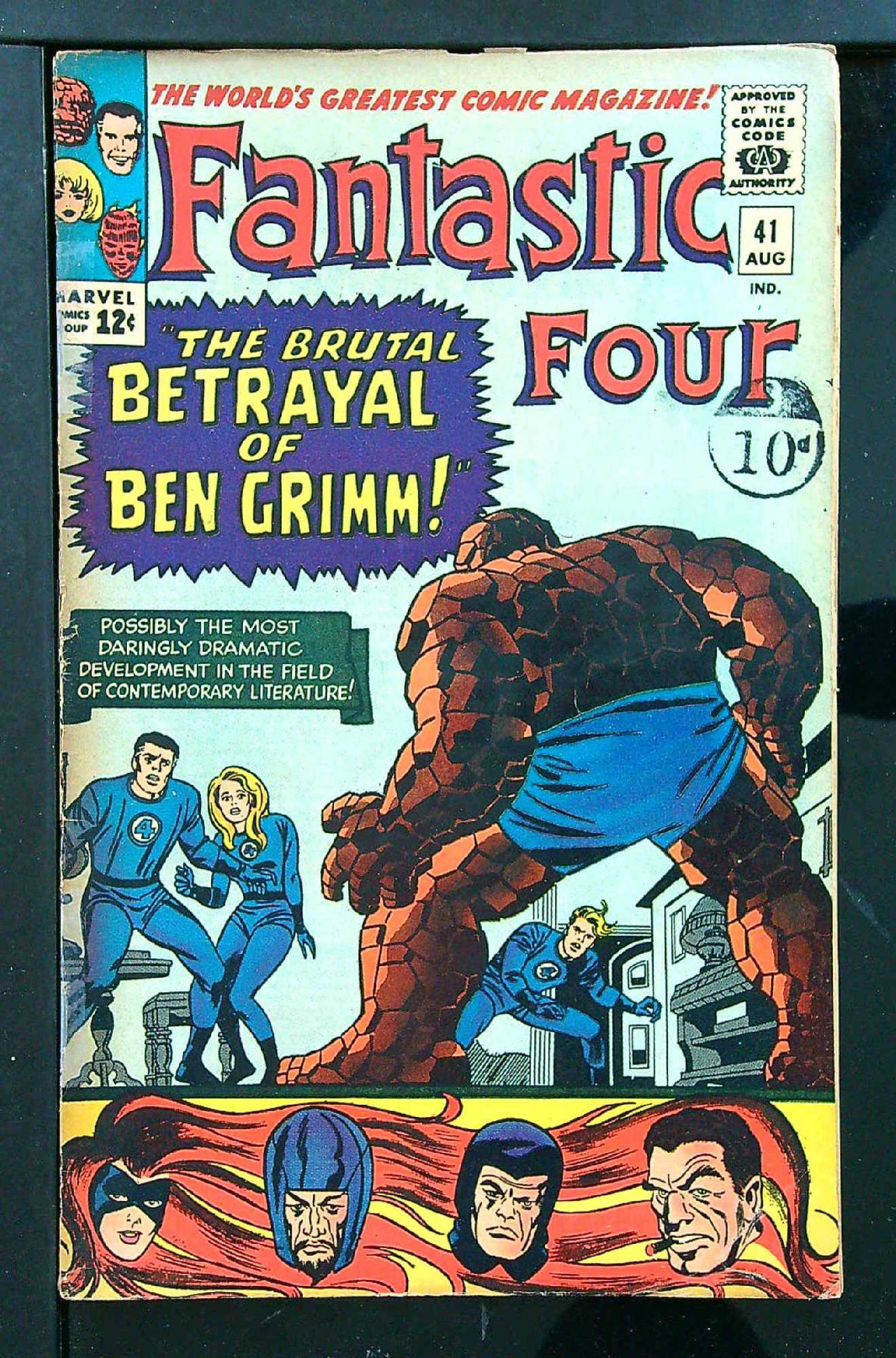 ACTUAL SCAN OF COMIC!<br>Distribution Stamp on Cover - Taped Spine - See Scan Cover of Fantastic Four (Vol 1) #41. One of 250,000 Vintage American Comics on sale from Krypton!