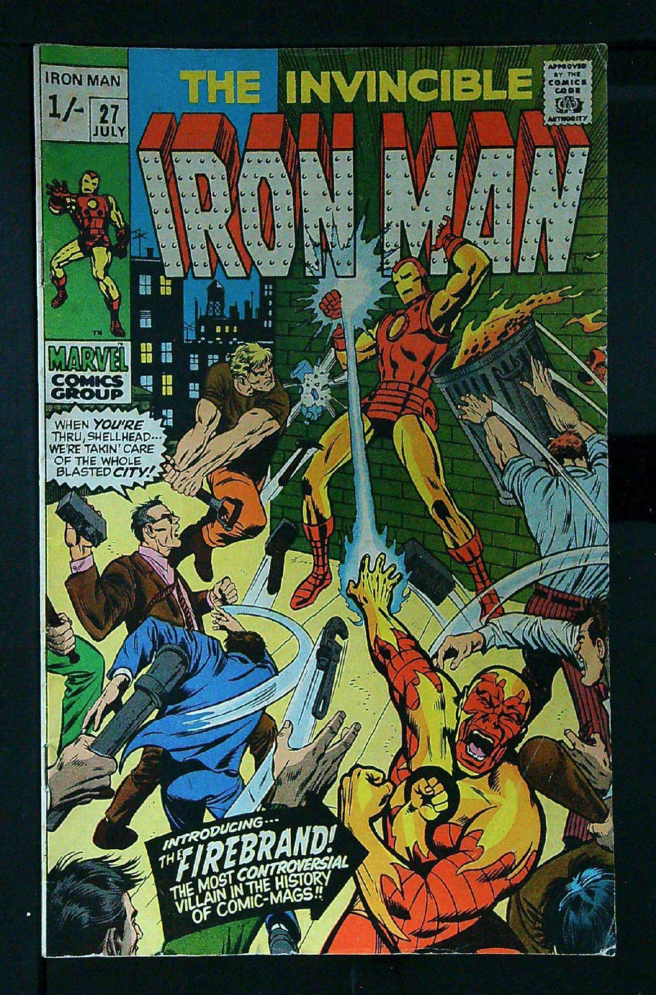 1st Firebrand<br>ACTUAL SCAN OF COMIC!<br> Cover of Iron Man (Vol 1) #27. One of 250,000 Vintage American Comics on sale from Krypton!