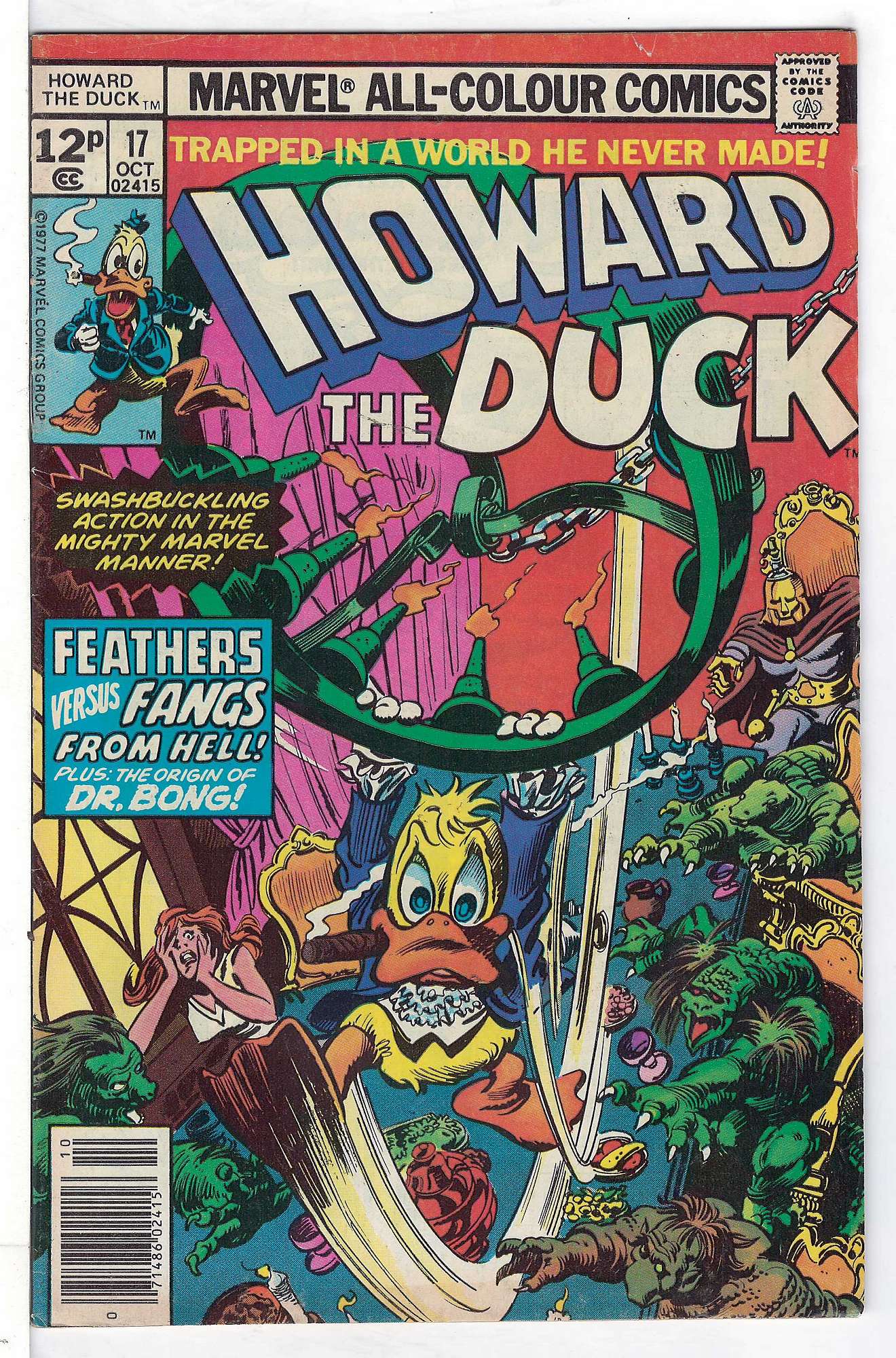 ACTUAL SCAN OF COMIC!<br> Cover of Howard the Duck (Vol 1) #17. One of 250,000 Vintage American Comics on sale from Krypton!
