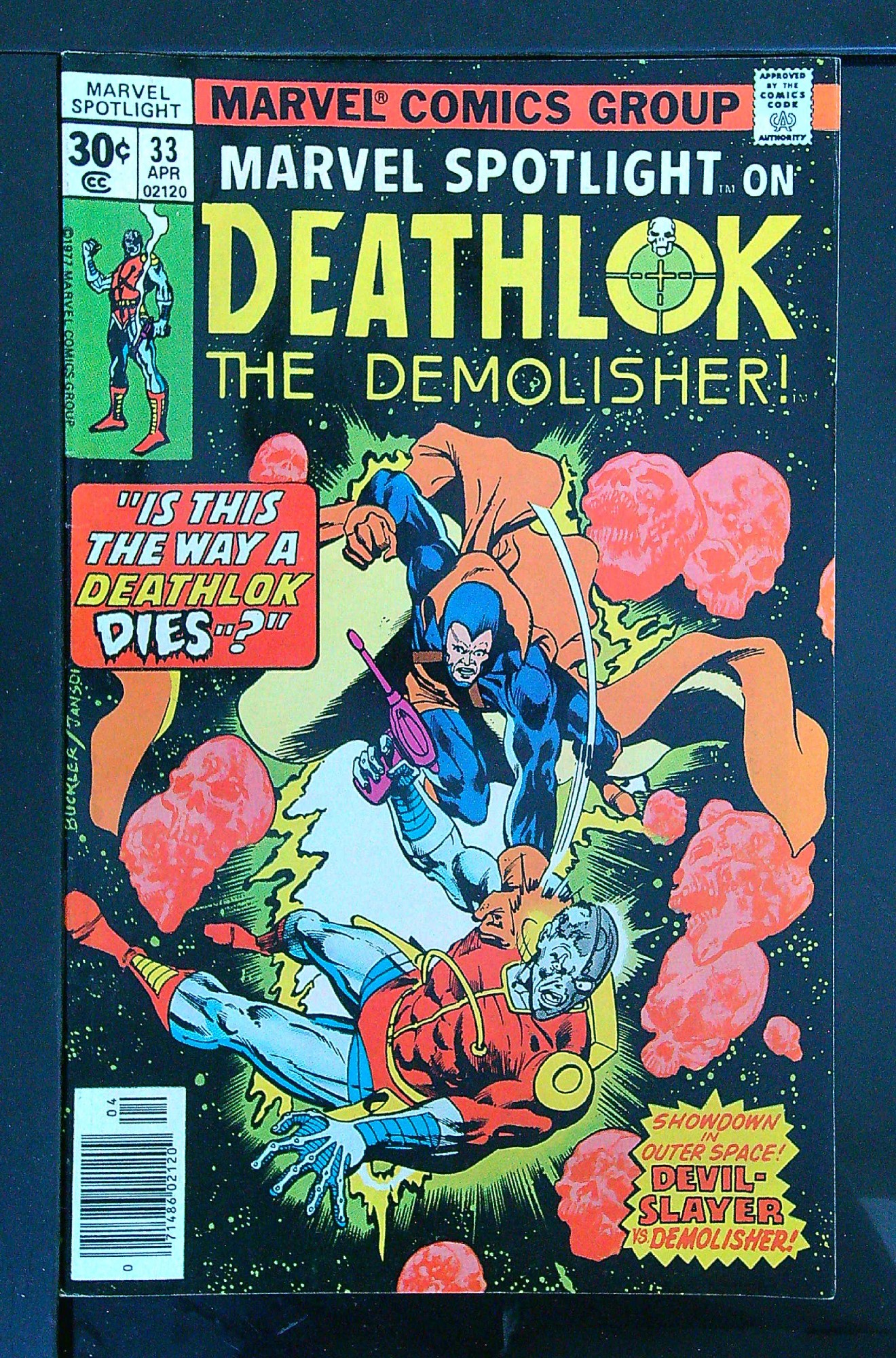 1st Devilslayer<br>ACTUAL SCAN OF COMIC!<br> Cover of Marvel Spotlight (Vol 1) #33. One of 250,000 Vintage American Comics on sale from Krypton!