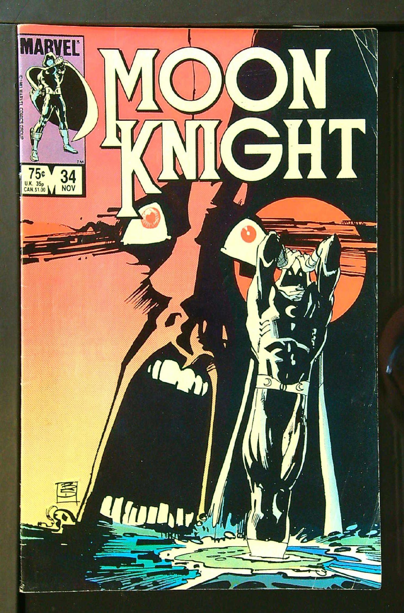 ACTUAL SCAN OF COMIC!<br> Cover of Moon Knight (Vol 1) #34. One of 250,000 Vintage American Comics on sale from Krypton!