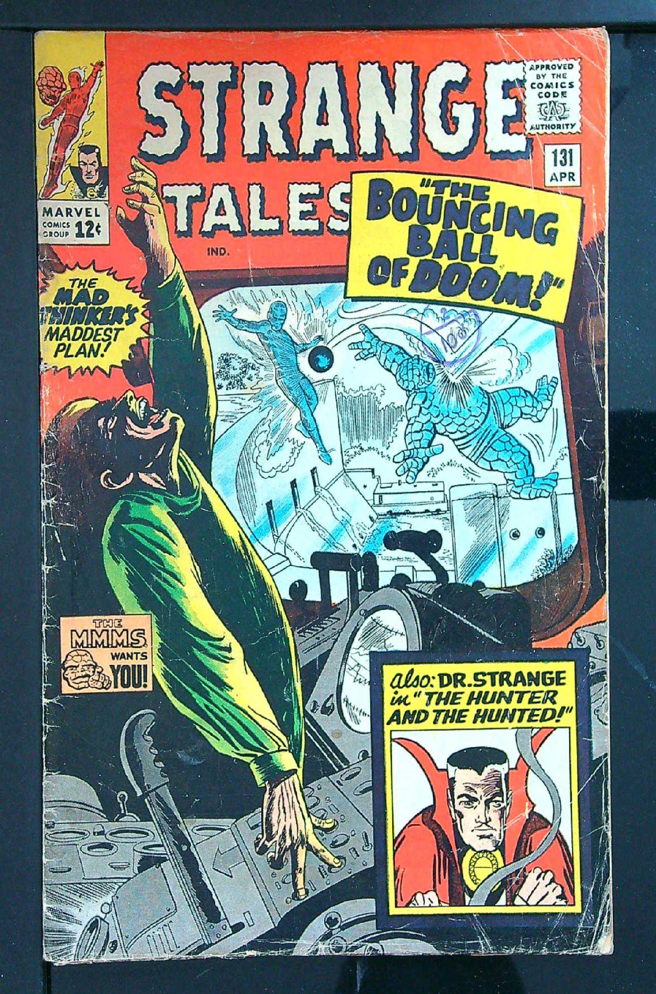 ACTUAL SCAN OF COMIC!<br>Distribution Stamp on Cover - Small hole in back Cover Cover of Strange Tales (Vol 1) #131. One of 250,000 Vintage American Comics on sale from Krypton!