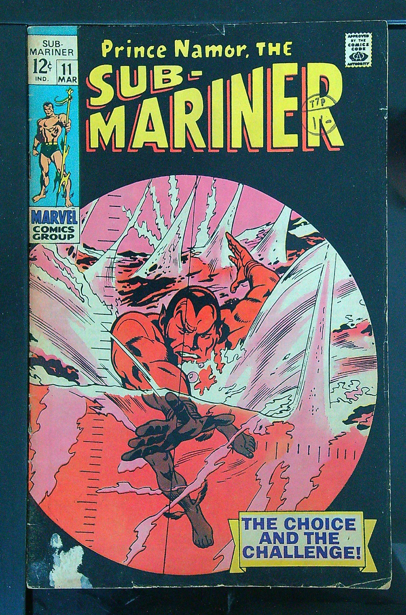 ACTUAL SCAN OF COMIC!<br>Distribution Stamp on Cover - See Scan Cover of Sub-Mariner (Vol 1) #11. One of 250,000 Vintage American Comics on sale from Krypton!