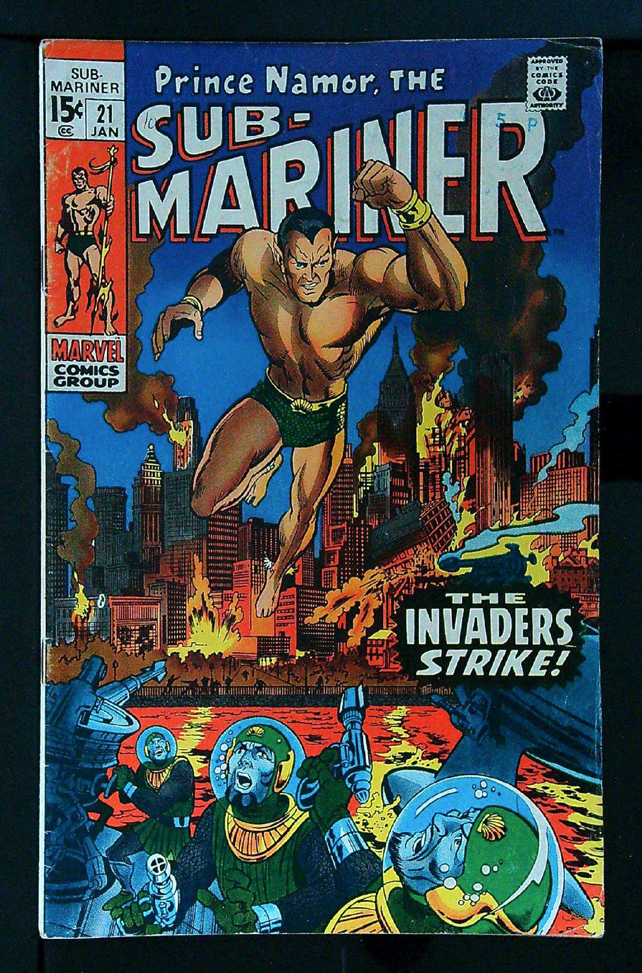ACTUAL SCAN OF COMIC!<br> Cover of Sub-Mariner (Vol 1) #21. One of 250,000 Vintage American Comics on sale from Krypton!