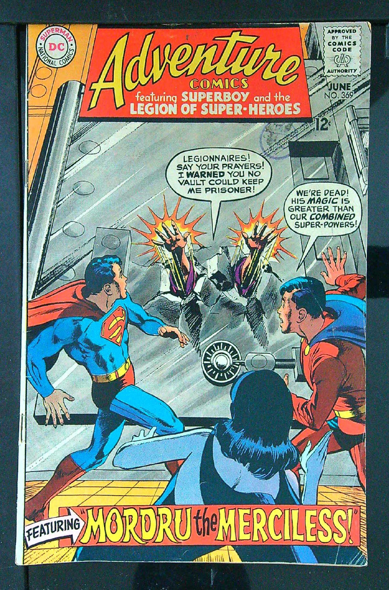 ACTUAL SCAN OF COMIC!<br>Distribution Stamp on Cover - See Scan Cover of Adventure Comics (Vol 1) #369. One of 250,000 Vintage American Comics on sale from Krypton!