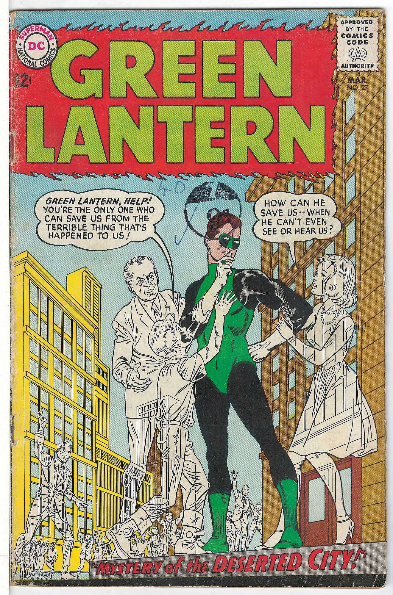 ACTUAL SCAN OF COMIC!<br>Stamp & Pen on Cover - See Scan Cover of Green Lantern (Vol 2) #27. One of 250,000 Vintage American Comics on sale from Krypton!