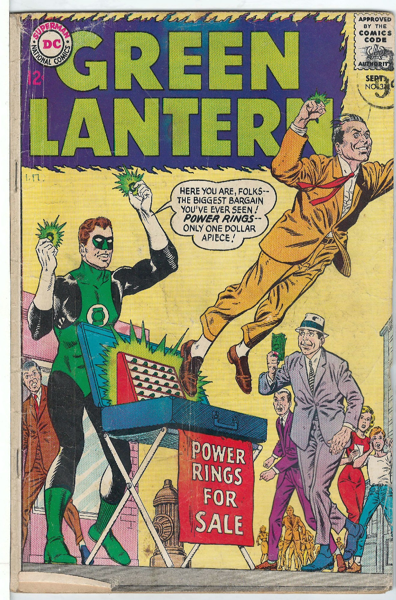 ACTUAL SCAN OF COMIC!<br>Stamp on Cover - See Scan Cover of Green Lantern (Vol 2) #31. One of 250,000 Vintage American Comics on sale from Krypton!