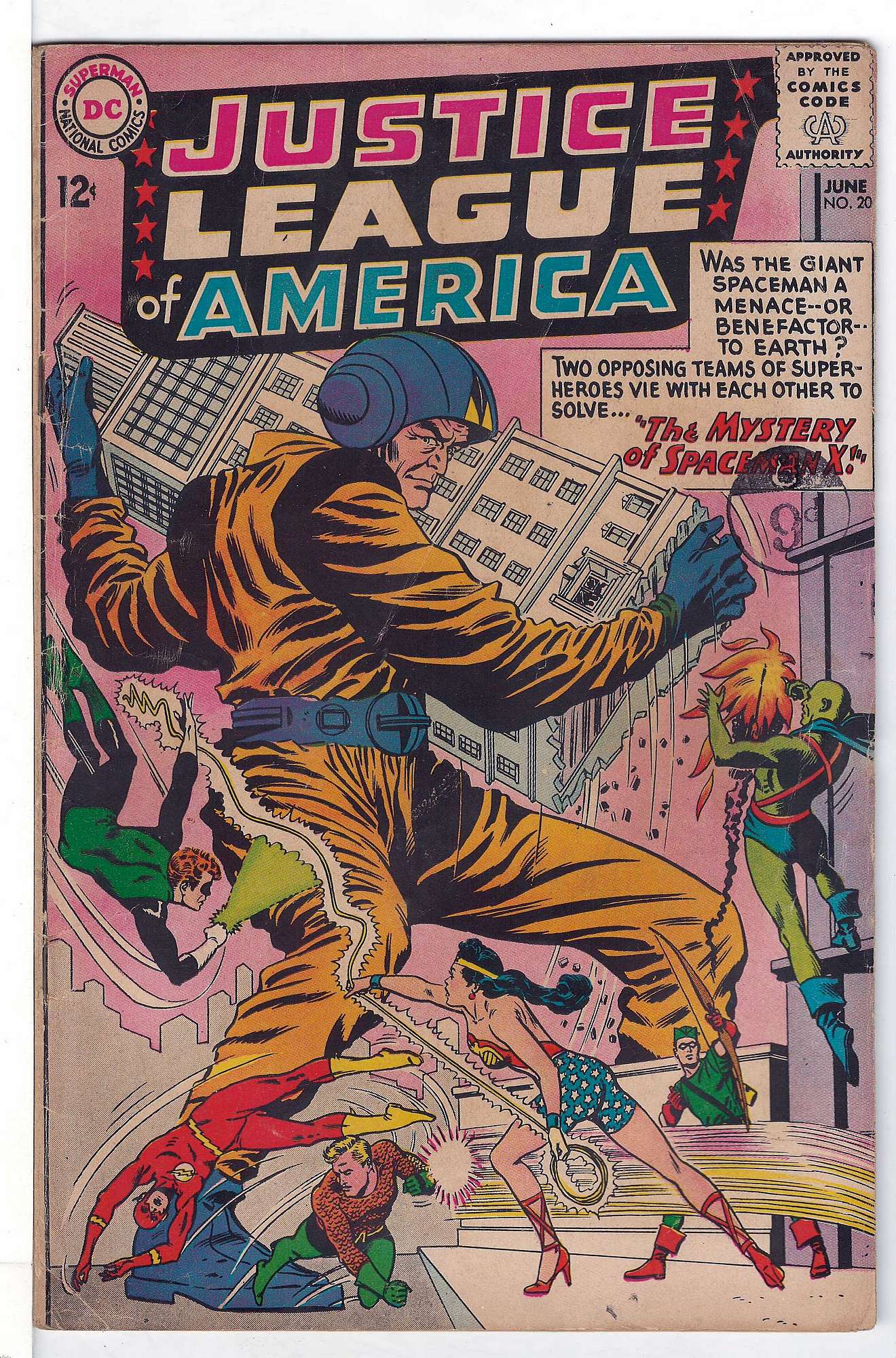 ACTUAL SCAN OF COMIC!<br>Stamp on Cover - See Scan. Cover of Justice League of America (Vol 1) #20. One of 250,000 Vintage American Comics on sale from Krypton!