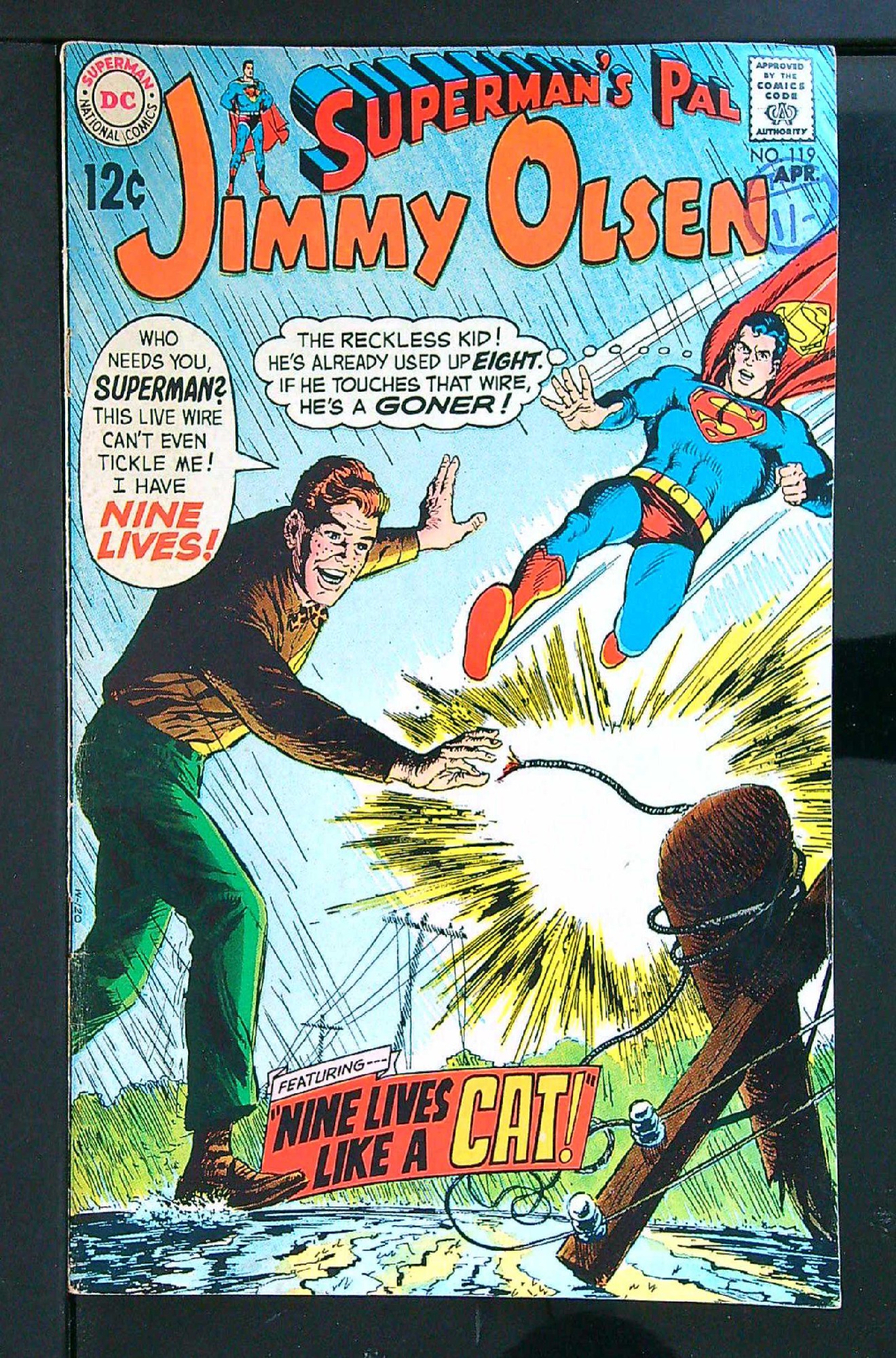 ACTUAL SCAN OF COMIC!<br>Distribution Stamp on Cover - See Scan Cover of Jimmy Olsen (Vol 1) Supermans Pal #119. One of 250,000 Vintage American Comics on sale from Krypton!