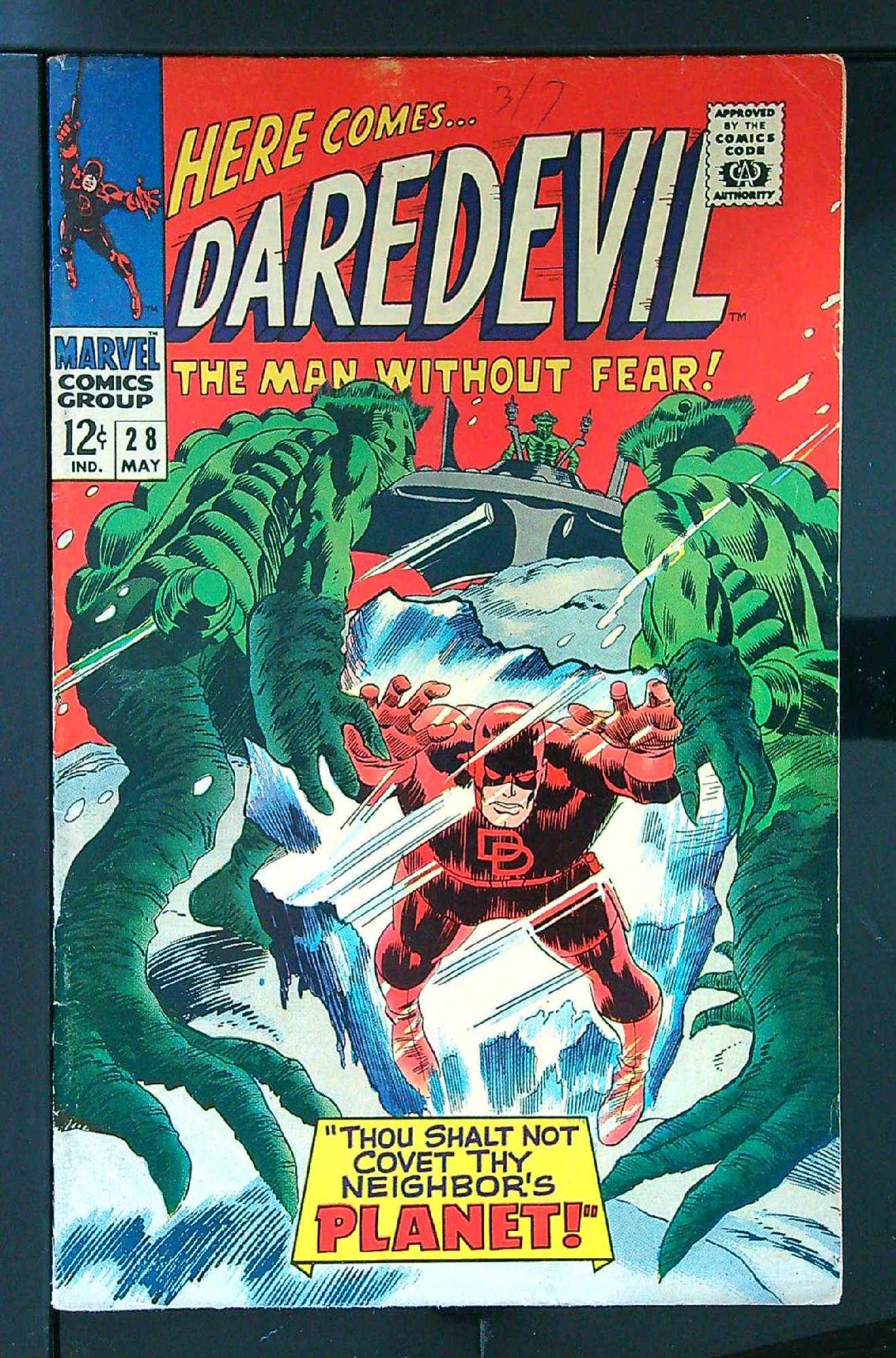 ACTUAL SCAN OF COMIC!<br>Pencil date on Cover - See Scan Cover of Daredevil (Vol 1) #28. One of 250,000 Vintage American Comics on sale from Krypton!