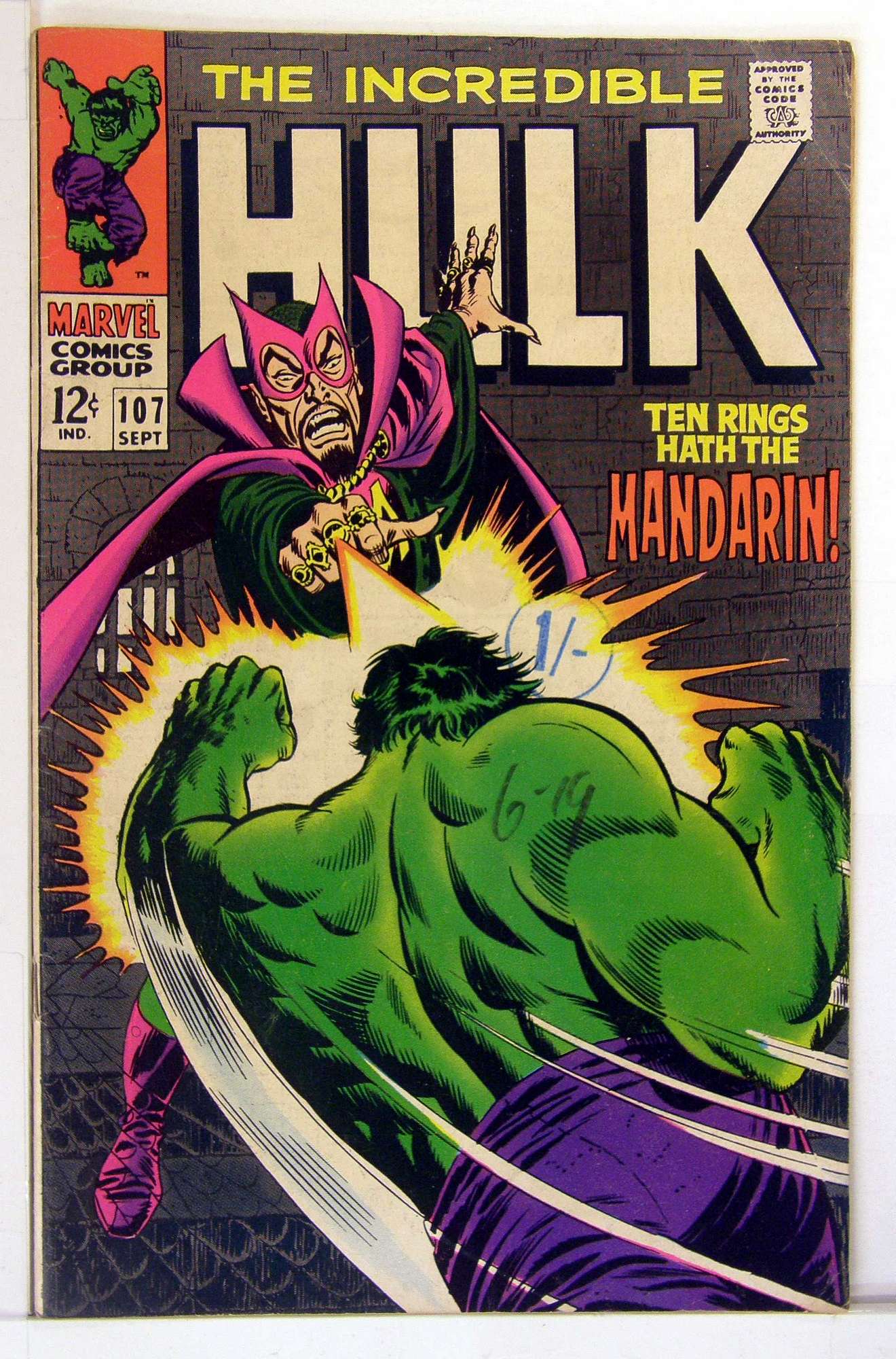 ACTUAL SCAN OF COMIC!<br>Stamp & 6-19 on cover - see scan. Cover of Incredible Hulk (Vol 2) #107. One of 250,000 Vintage American Comics on sale from Krypton!