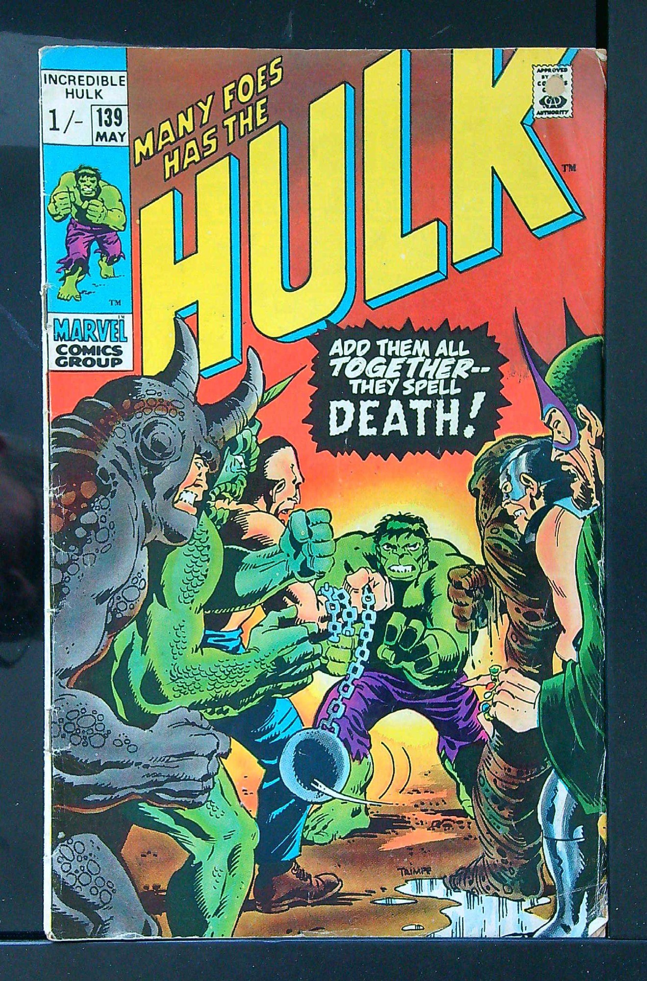 ACTUAL SCAN OF COMIC!<br> Cover of Incredible Hulk (Vol 2) #139. One of 250,000 Vintage American Comics on sale from Krypton!