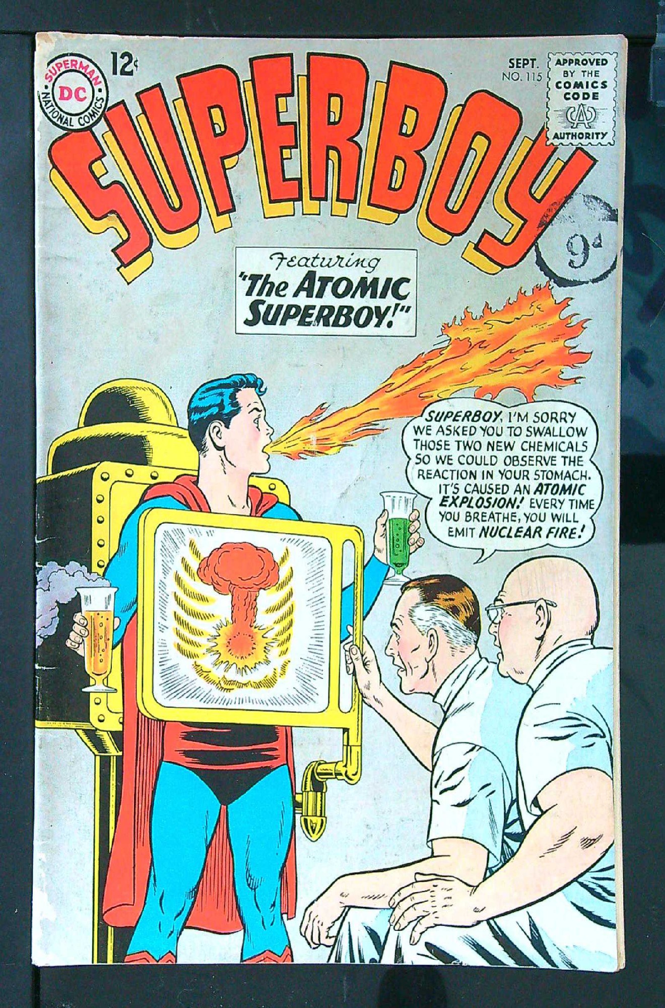ACTUAL SCAN OF COMIC!<br>Distribution Stamp on Cover - See Scan Cover of Superboy (Vol 1) #115. One of 250,000 Vintage American Comics on sale from Krypton!