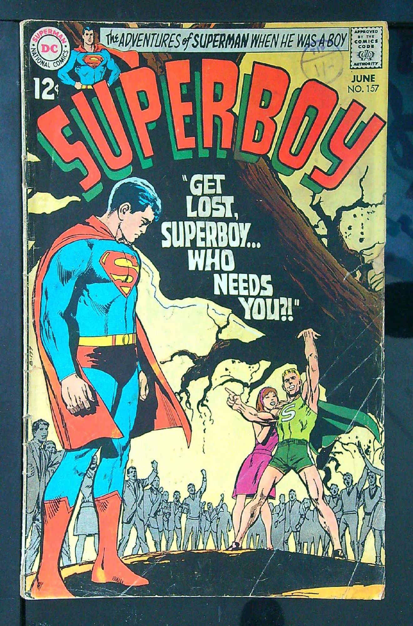 ACTUAL SCAN OF COMIC!<br>Distribution Stamp on Cover - See Scan Cover of Superboy (Vol 1) #157. One of 250,000 Vintage American Comics on sale from Krypton!