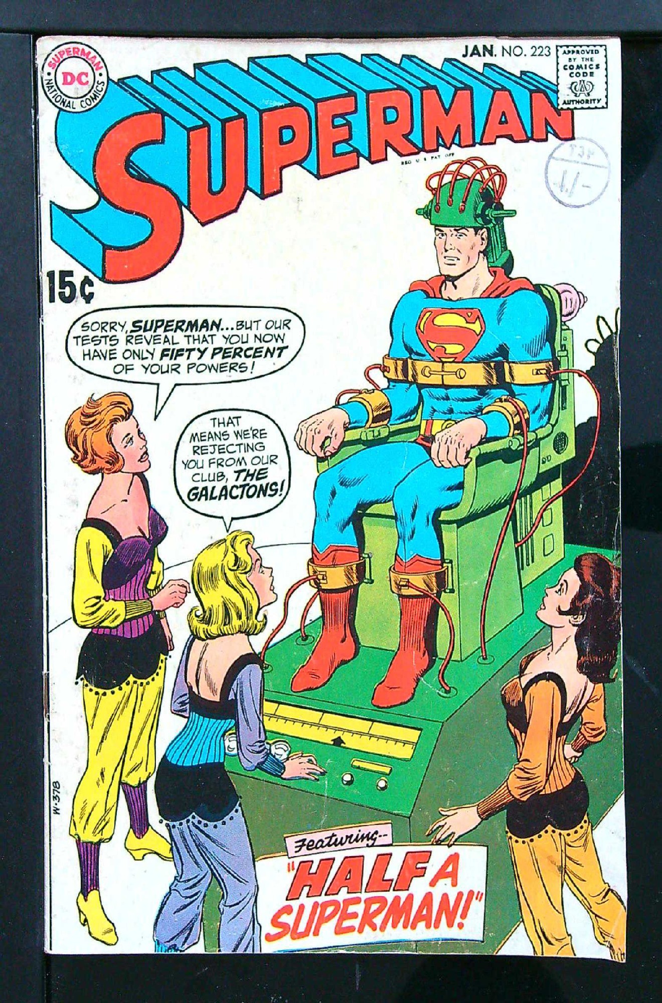 ACTUAL SCAN OF COMIC!<br>Distribution Stamp on Cover - See Scan Cover of Superman (Vol 1) #223. One of 250,000 Vintage American Comics on sale from Krypton!