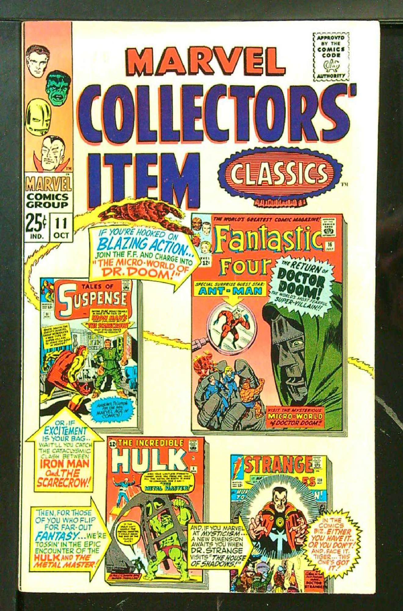ACTUAL SCAN OF COMIC!<br>Stamp on Cover - See Scan Cover of Marvel Collectors Item Classics (Vol 1) #11. One of 250,000 Vintage American Comics on sale from Krypton!
