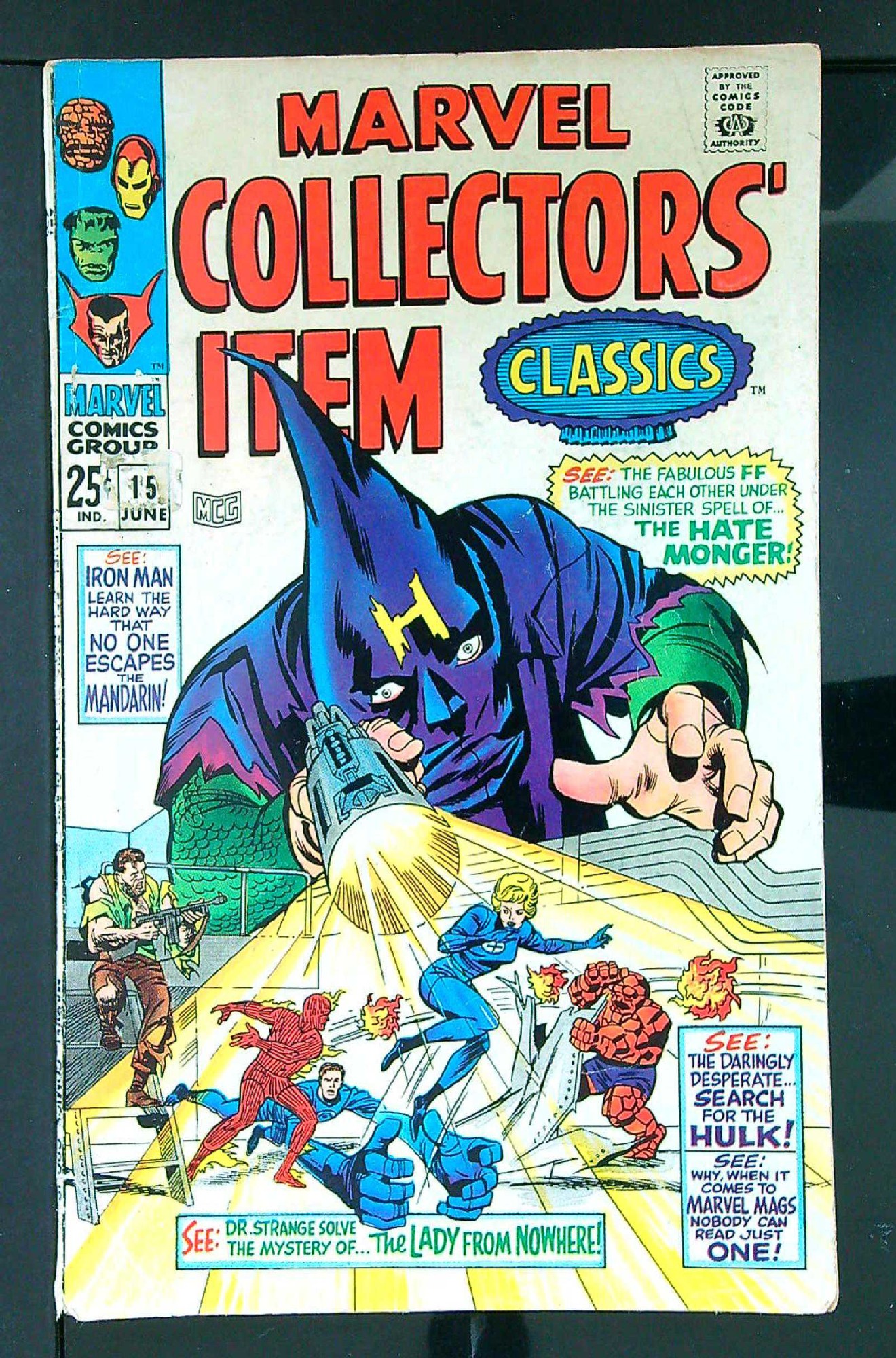 ACTUAL SCAN OF COMIC!<br>Split Lower Spine Cover of Marvel Collectors Item Classics (Vol 1) #15. One of 250,000 Vintage American Comics on sale from Krypton!
