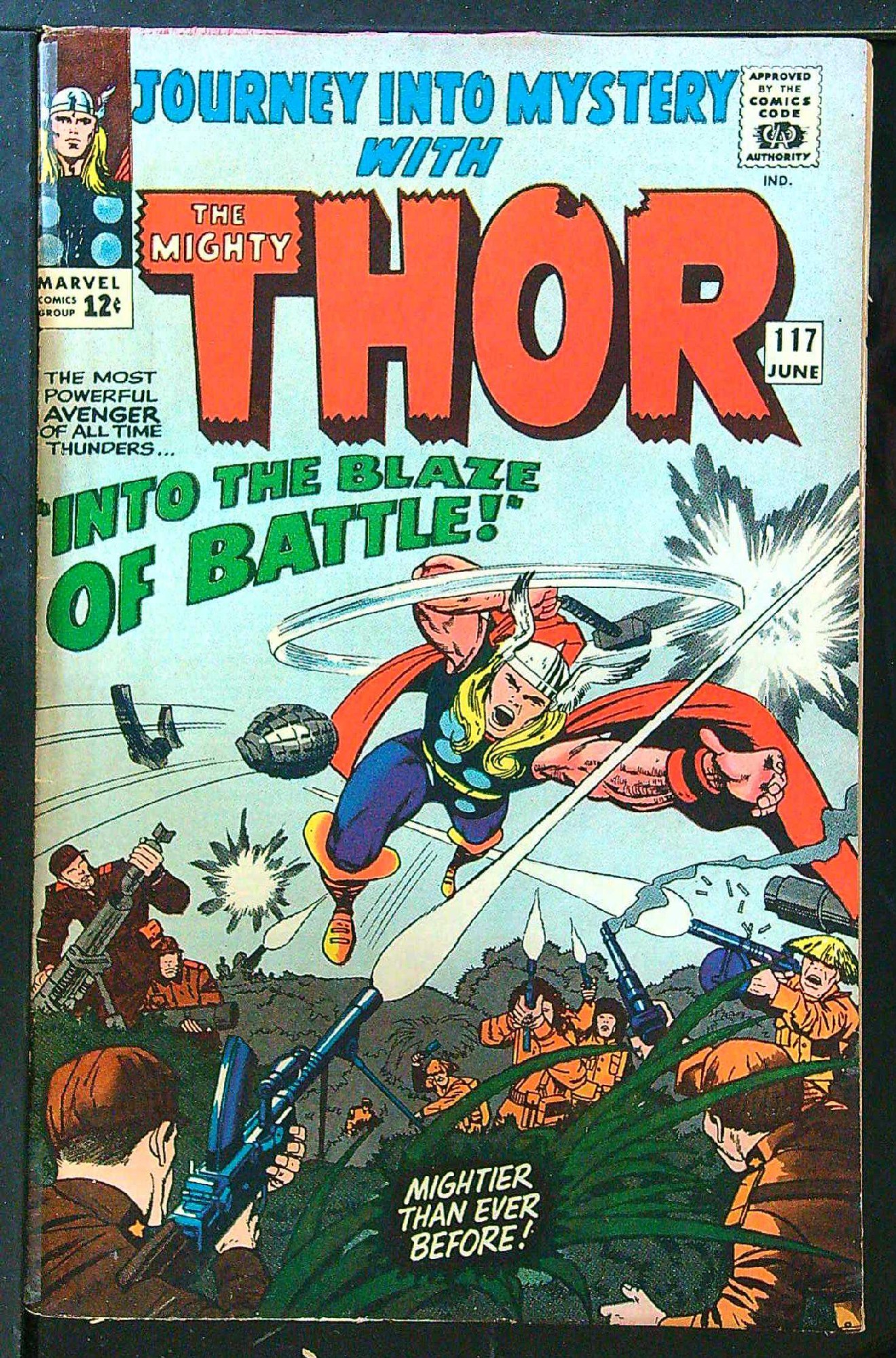 ACTUAL SCAN OF COMIC!<br>Tape on spine - See Scan Cover of Journey Into Mystery (Vol 1) #117. One of 250,000 Vintage American Comics on sale from Krypton!