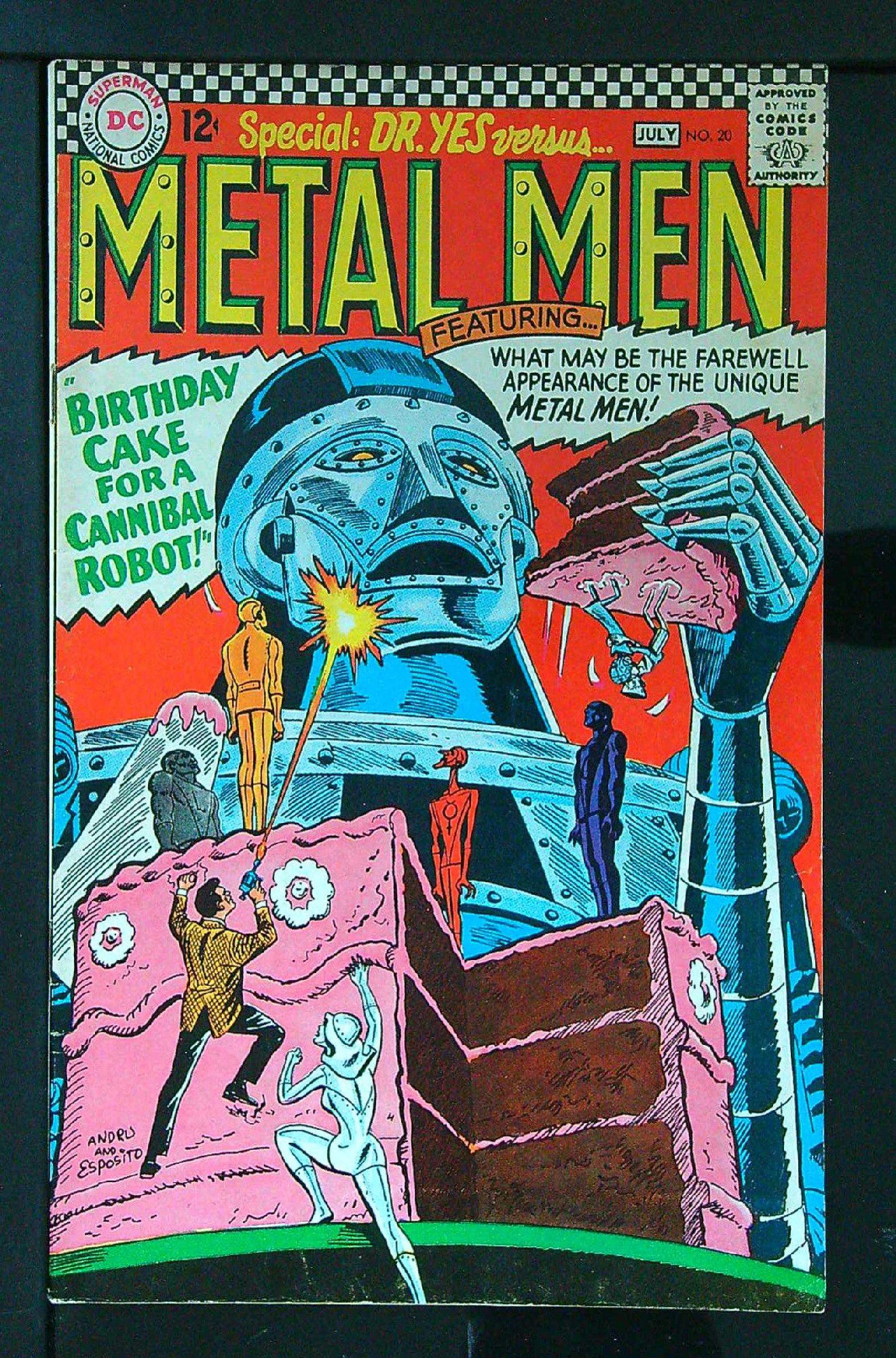 ACTUAL SCAN OF COMIC!<br> Cover of Metal Men (Vol 1) #20. One of 250,000 Vintage American Comics on sale from Krypton!