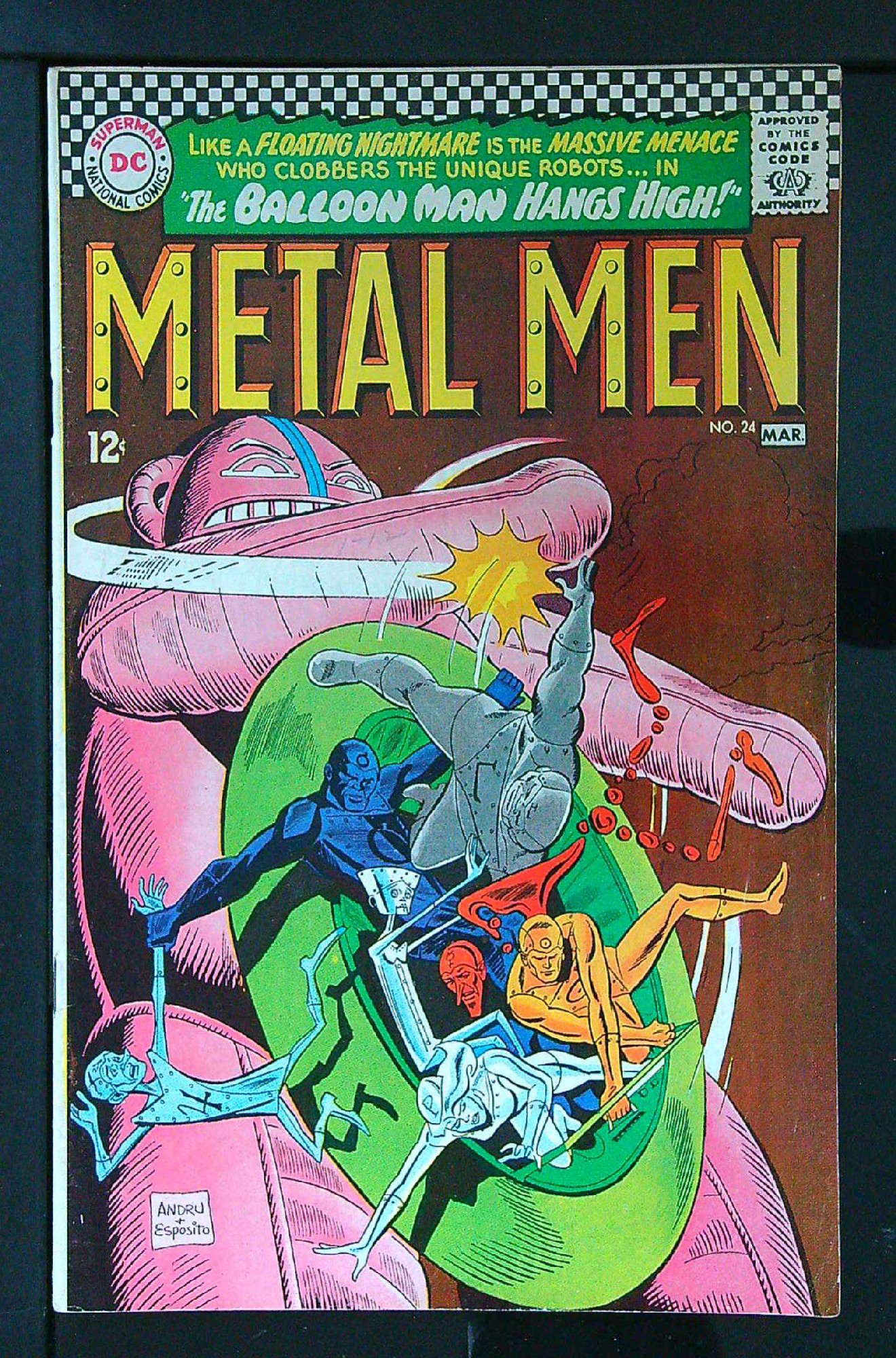 ACTUAL SCAN OF COMIC!<br> Cover of Metal Men (Vol 1) #24. One of 250,000 Vintage American Comics on sale from Krypton!