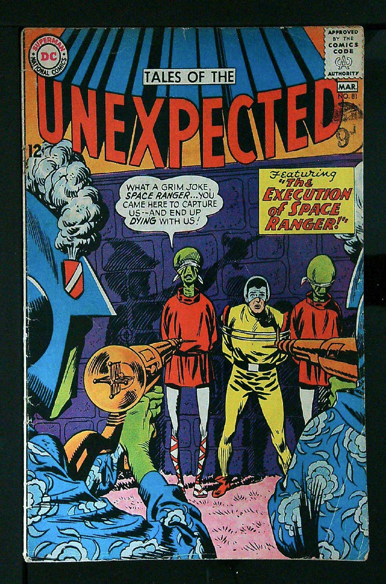 ACTUAL SCAN OF COMIC!<br>Distribution stamp on Cover - See Scan Cover of Tales of the Unexpected (Vol 1) #81. One of 250,000 Vintage American Comics on sale from Krypton!