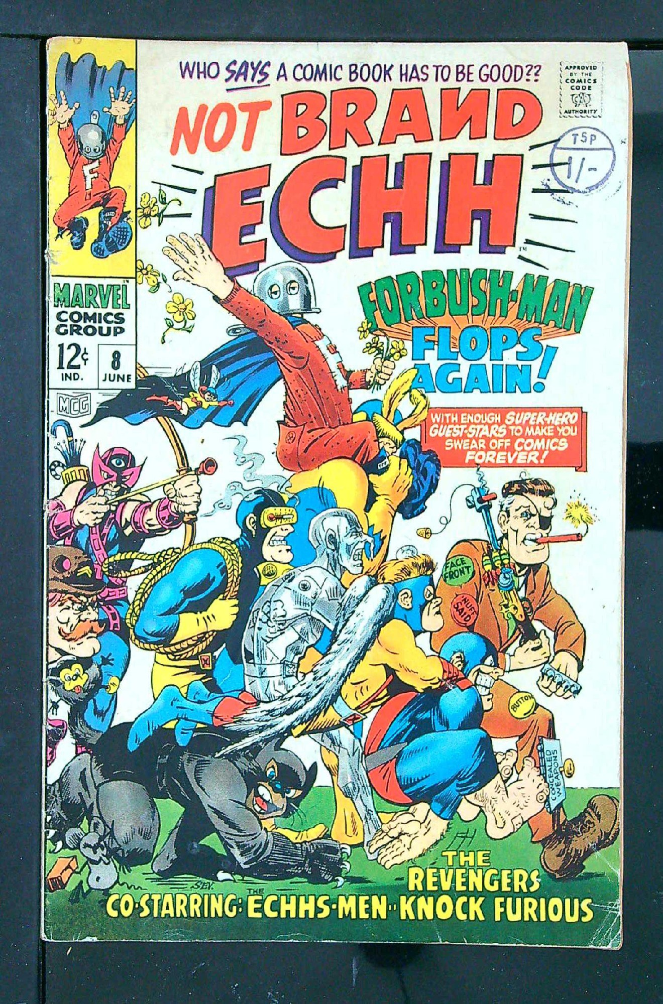 ACTUAL SCAN OF COMIC!<br>Distribution Stamp on Cover - See Scan Cover of Not Brand Echh (Vol 1) #8. One of 250,000 Vintage American Comics on sale from Krypton!