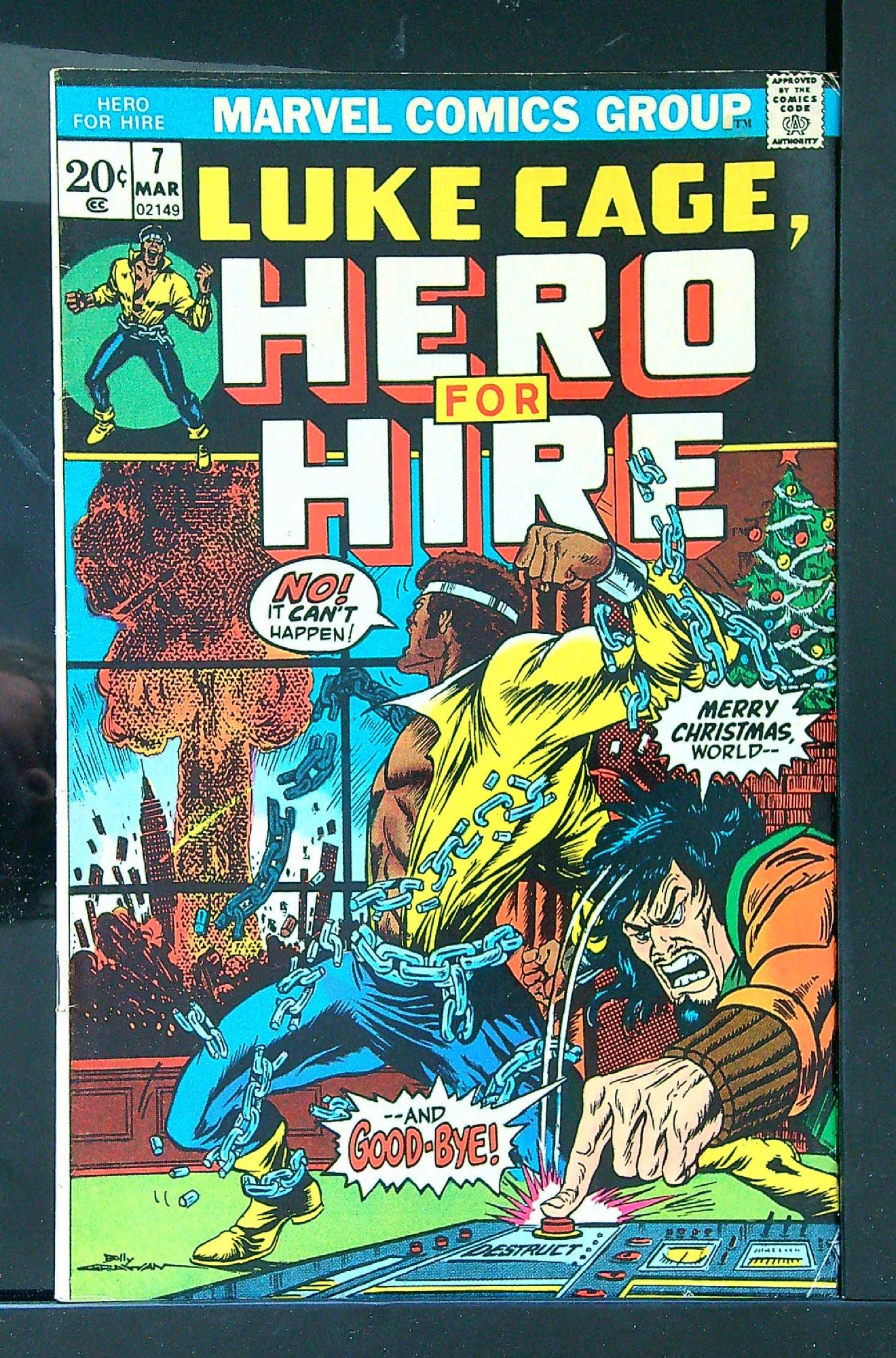 ACTUAL SCAN OF COMIC!<br> Cover of Hero For Hire (Vol 1) Luke Cage #7. One of 250,000 Vintage American Comics on sale from Krypton!