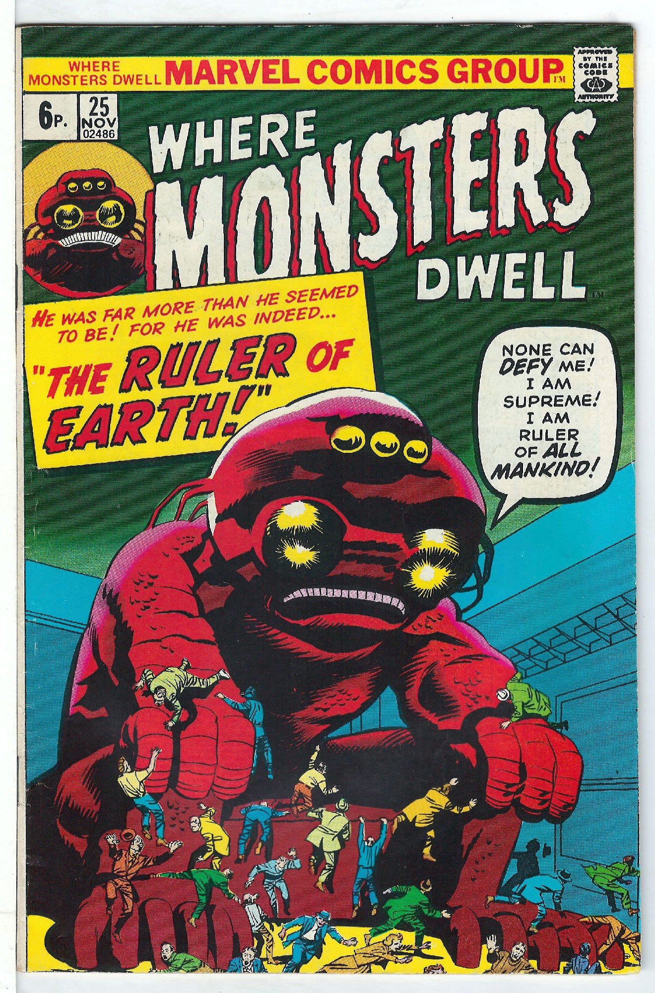 ACTUAL SCAN OF COMIC!<br> Cover of Where Monsters Dwell (Vol 1) #25. One of 250,000 Vintage American Comics on sale from Krypton!