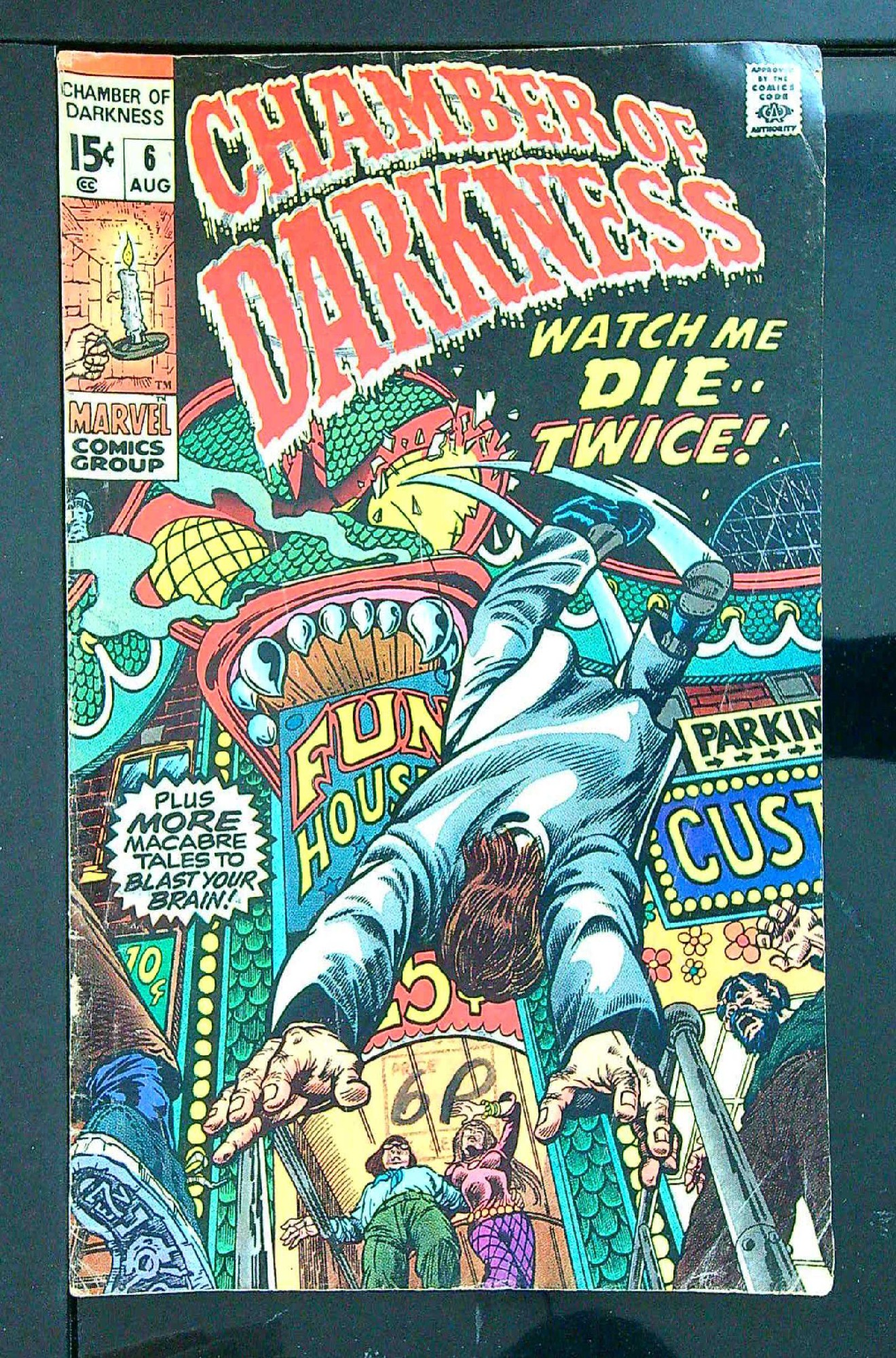 ACTUAL SCAN OF COMIC!<br>Distribution Stamp & Pen on Cover - See Scan Cover of Chamber of Darkness (Vol 1) #6. One of 250,000 Vintage American Comics on sale from Krypton!