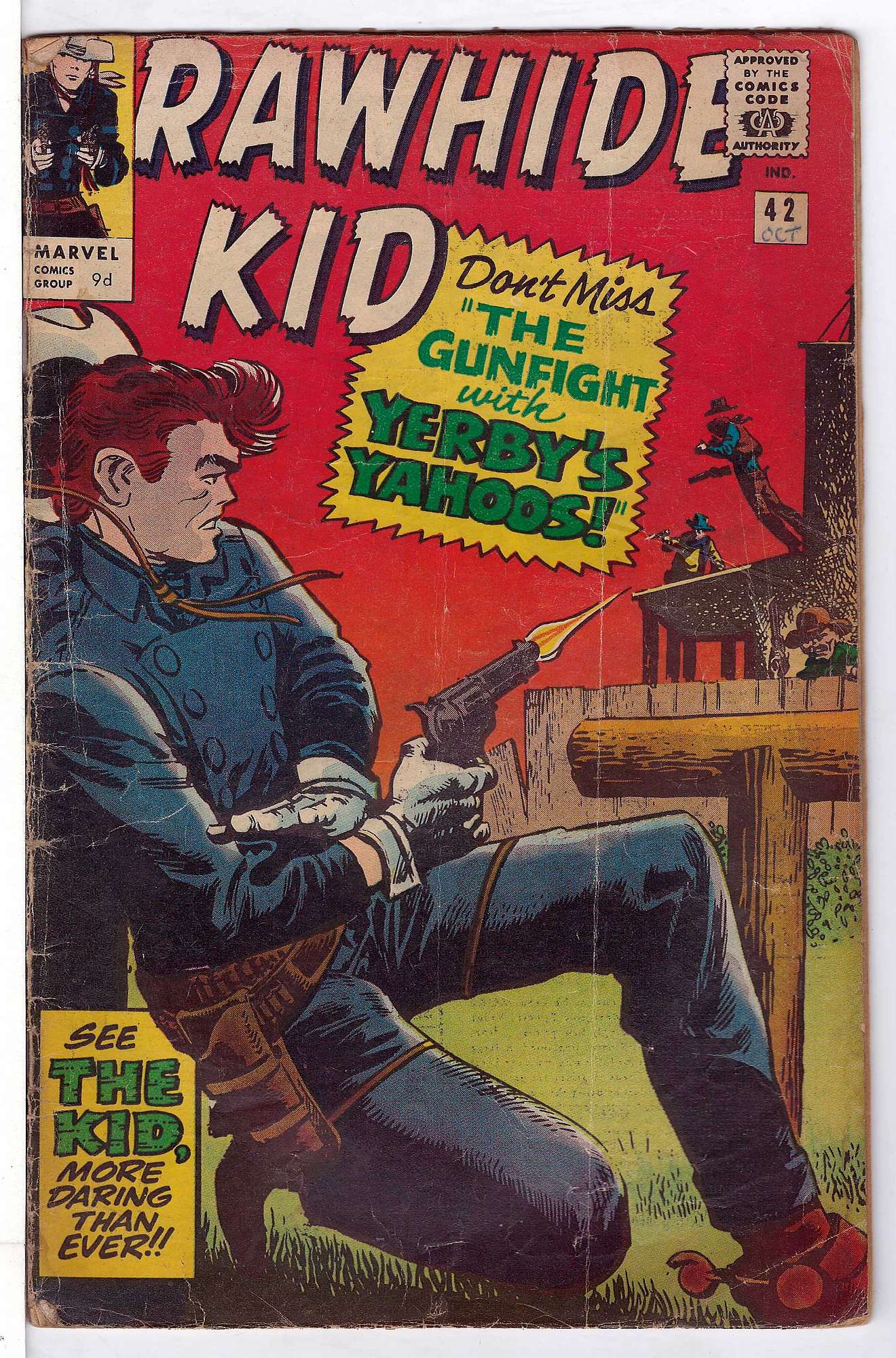 ACTUAL SCAN OF COMIC!<br>Pen on Cover - See Scan Cover of Rawhide Kid (Vol 1) #42. One of 250,000 Vintage American Comics on sale from Krypton!