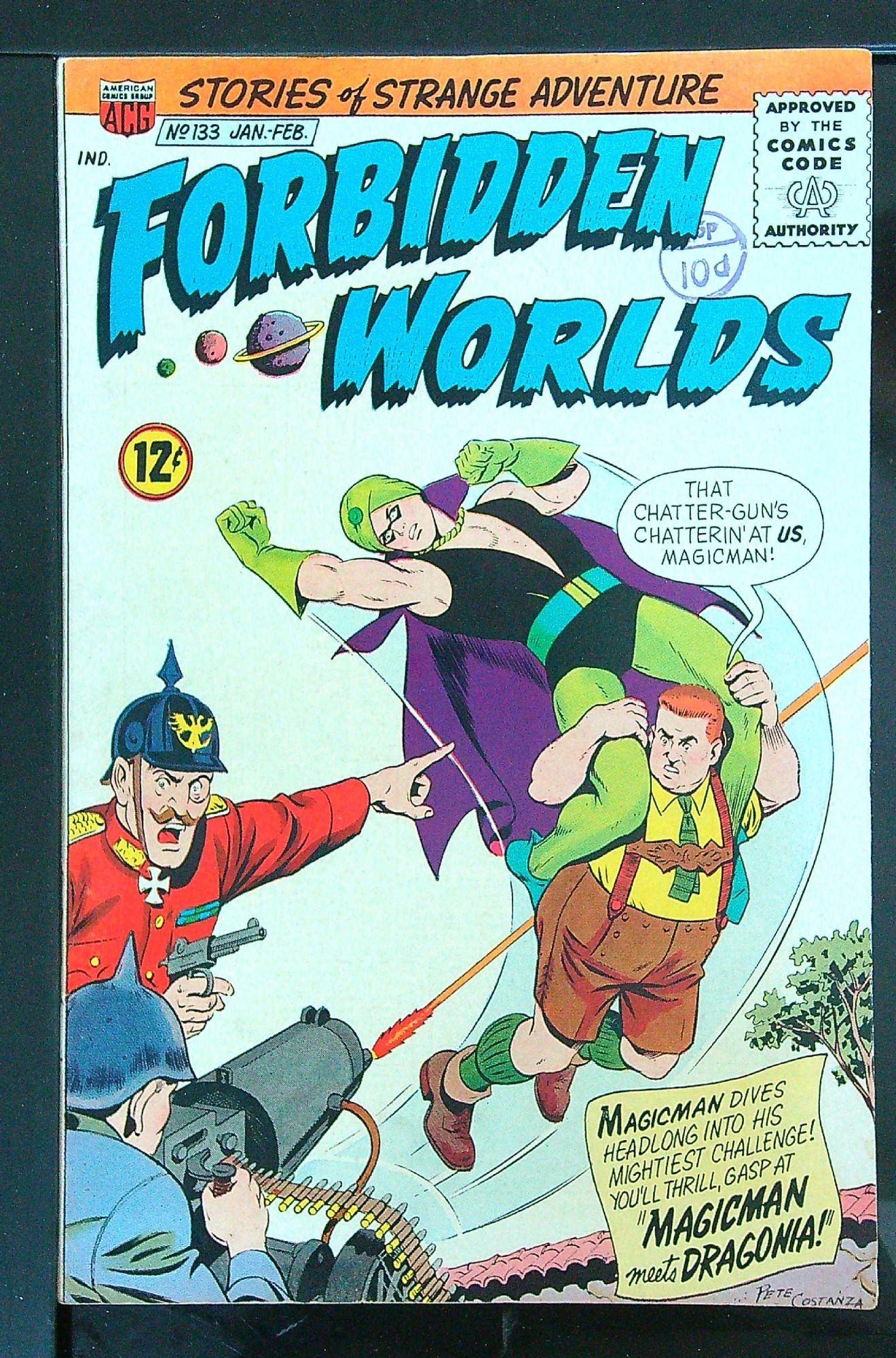 ACTUAL SCAN OF COMIC!<br>Distribution Stamp on Cover - See Scan Cover of Forbidden Worlds (Vol 1) #133. One of 250,000 Vintage American Comics on sale from Krypton!
