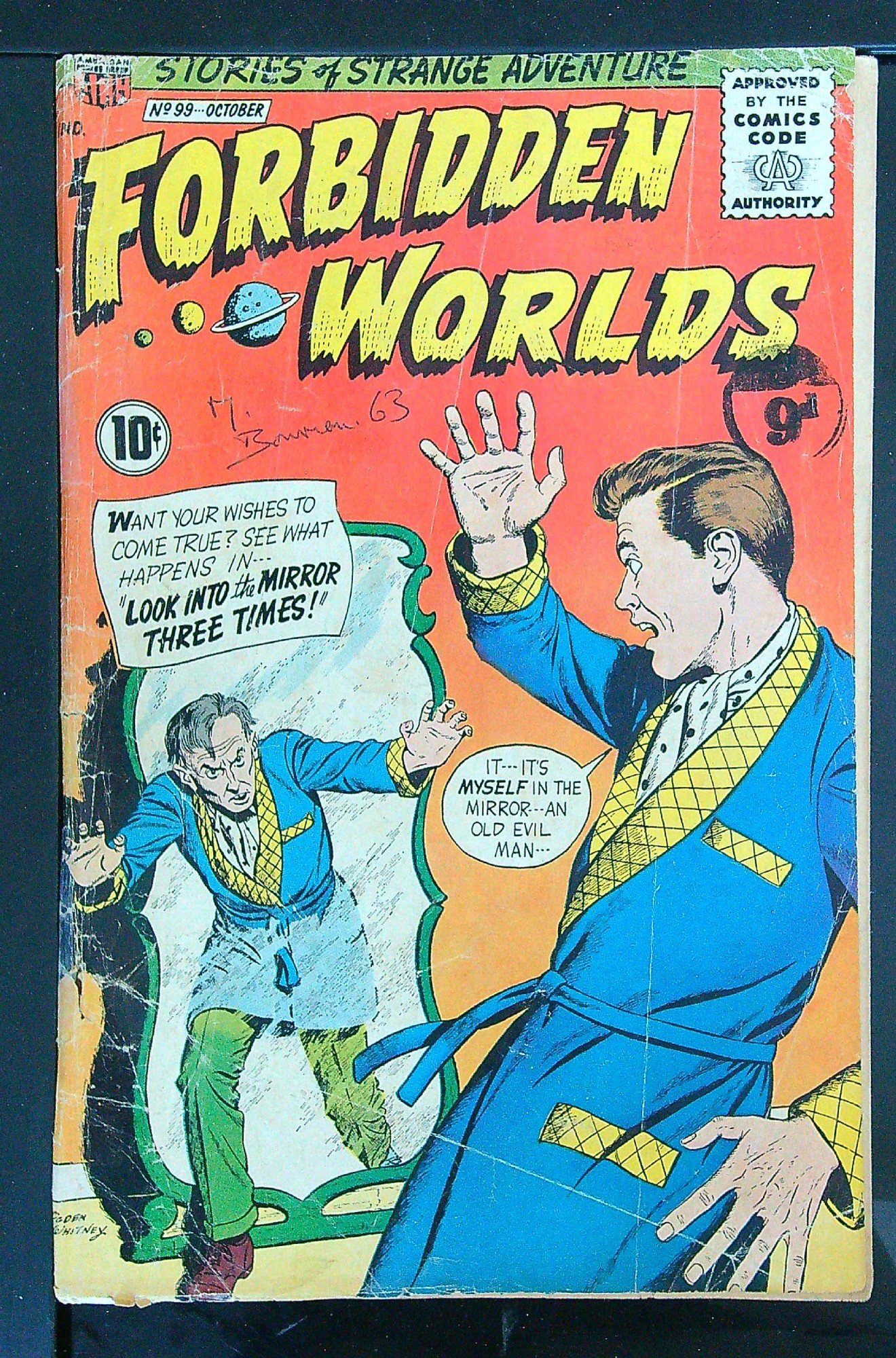 ACTUAL SCAN OF COMIC!<br>Distribution Stamp & Pen on Cover - Taped Staples - See Scan Cover of Forbidden Worlds (Vol 1) #99. One of 250,000 Vintage American Comics on sale from Krypton!