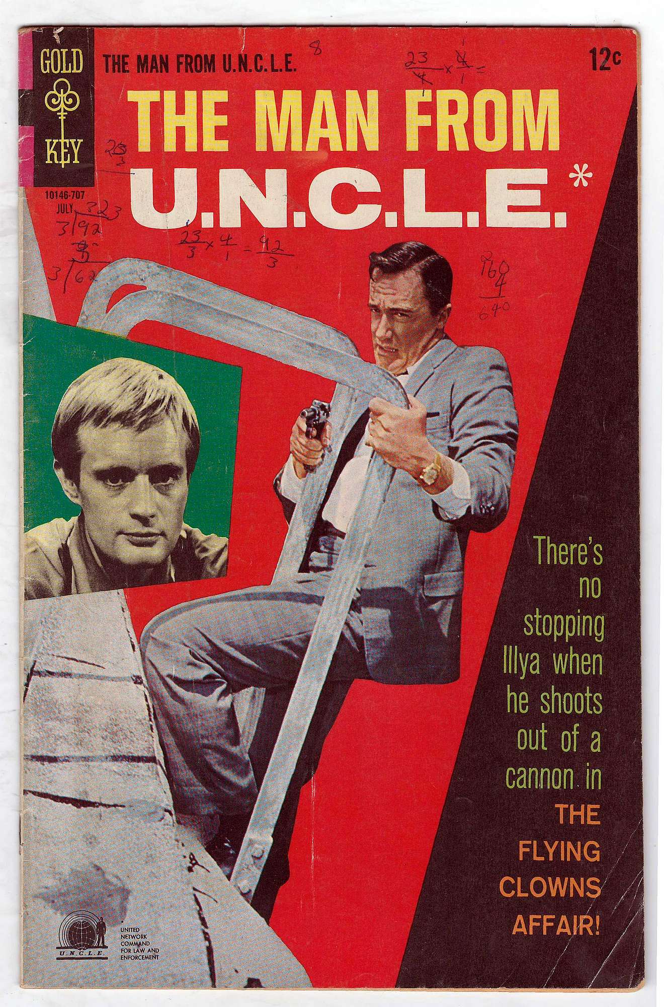 ACTUAL SCAN OF COMIC!<br>Pen on Cover - See Scan Cover of Man From U.N.C.L.E. (Vol 1) The #13. One of 250,000 Vintage American Comics on sale from Krypton!