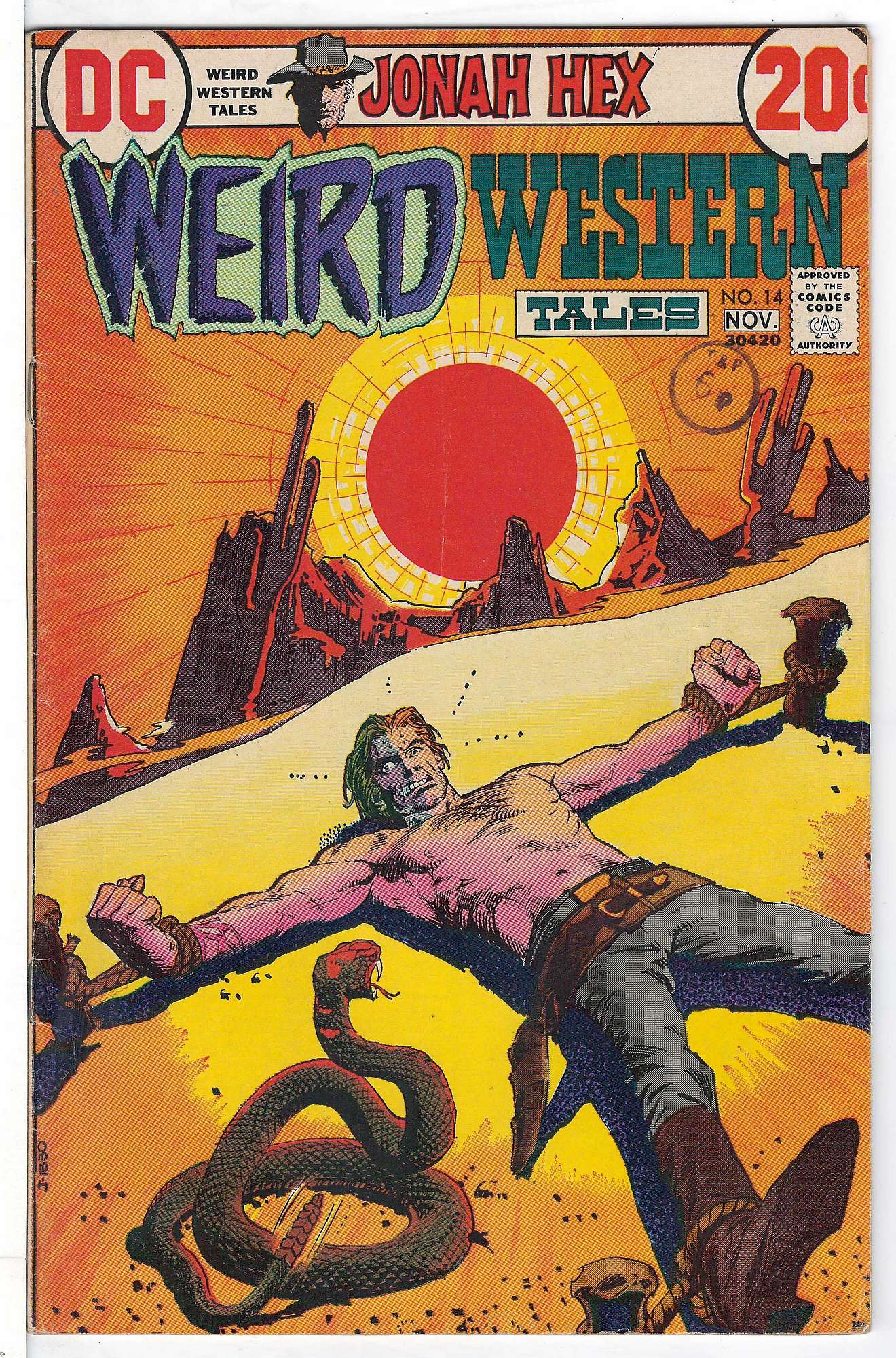 ACTUAL SCAN OF COMIC!<br>Stamp on Cover - See Scan Cover of Weird Western Tales (Vol 1) #14. One of 250,000 Vintage American Comics on sale from Krypton!