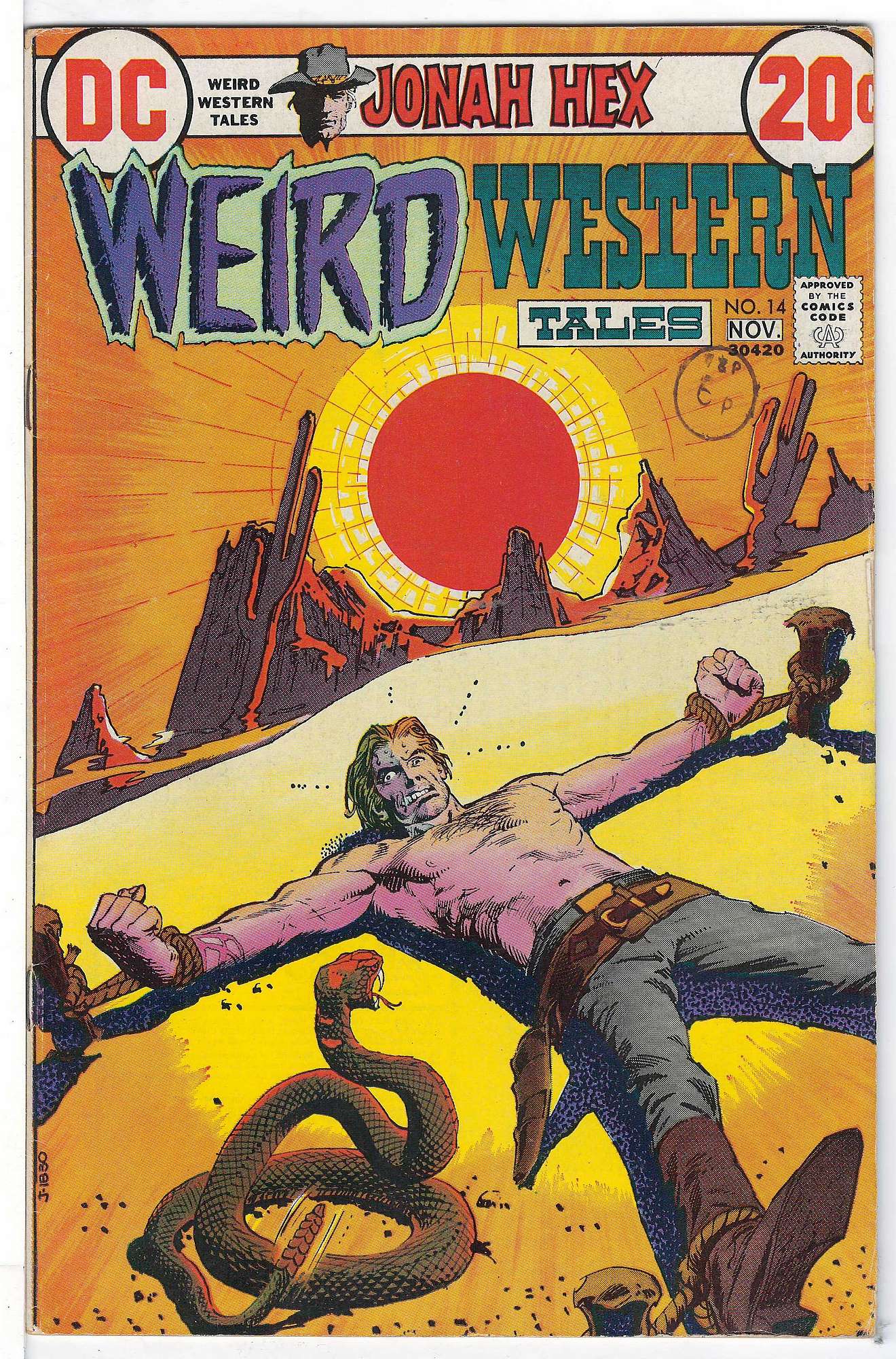 ACTUAL SCAN OF COMIC!<br>Stamp on Cover - See Scan Cover of Weird Western Tales (Vol 1) #14. One of 250,000 Vintage American Comics on sale from Krypton!