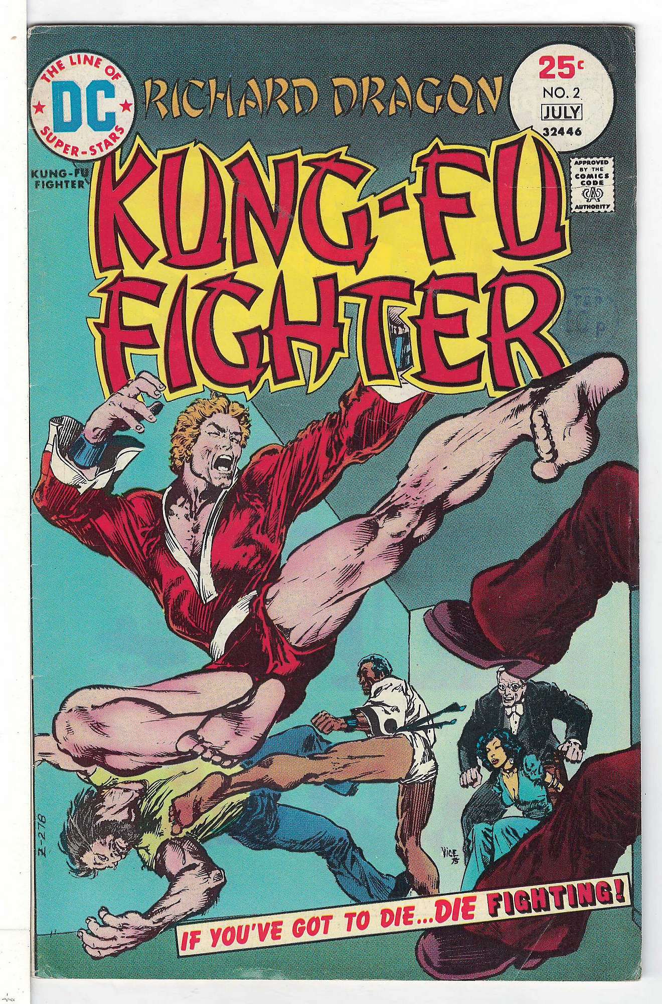 ACTUAL SCAN OF COMIC!<br>Distribution Stamp on Cover - See Scan Cover of Richard Dragon (Vol 1) Kung-Fu Fighter #2. One of 250,000 Vintage American Comics on sale from Krypton!
