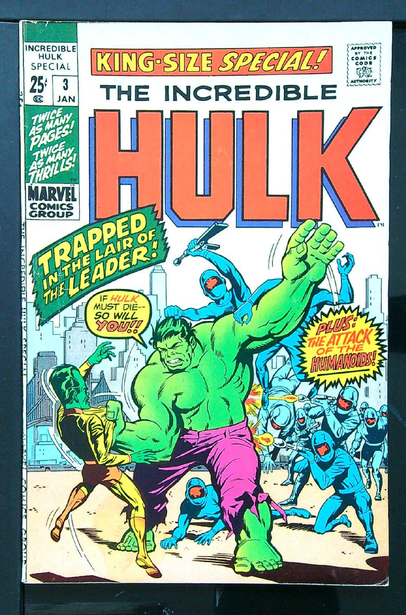 ACTUAL SCAN OF COMIC!<br> Cover of Incredible Hulk Annual #3. One of 250,000 Vintage American Comics on sale from Krypton!