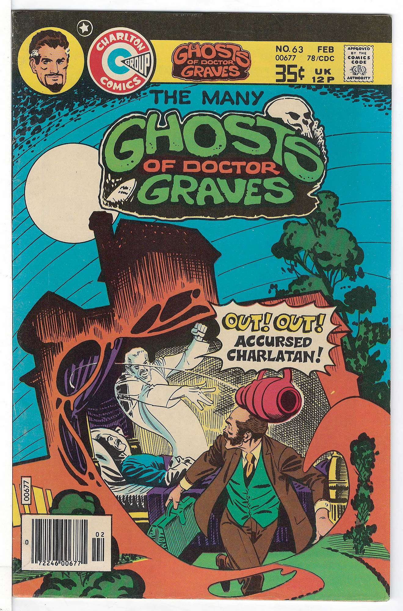Ditko Art<br>ACTUAL SCAN OF COMIC!<br> Cover of Many Ghosts of Doctor Graves #63. One of 250,000 Vintage American Comics on sale from Krypton!