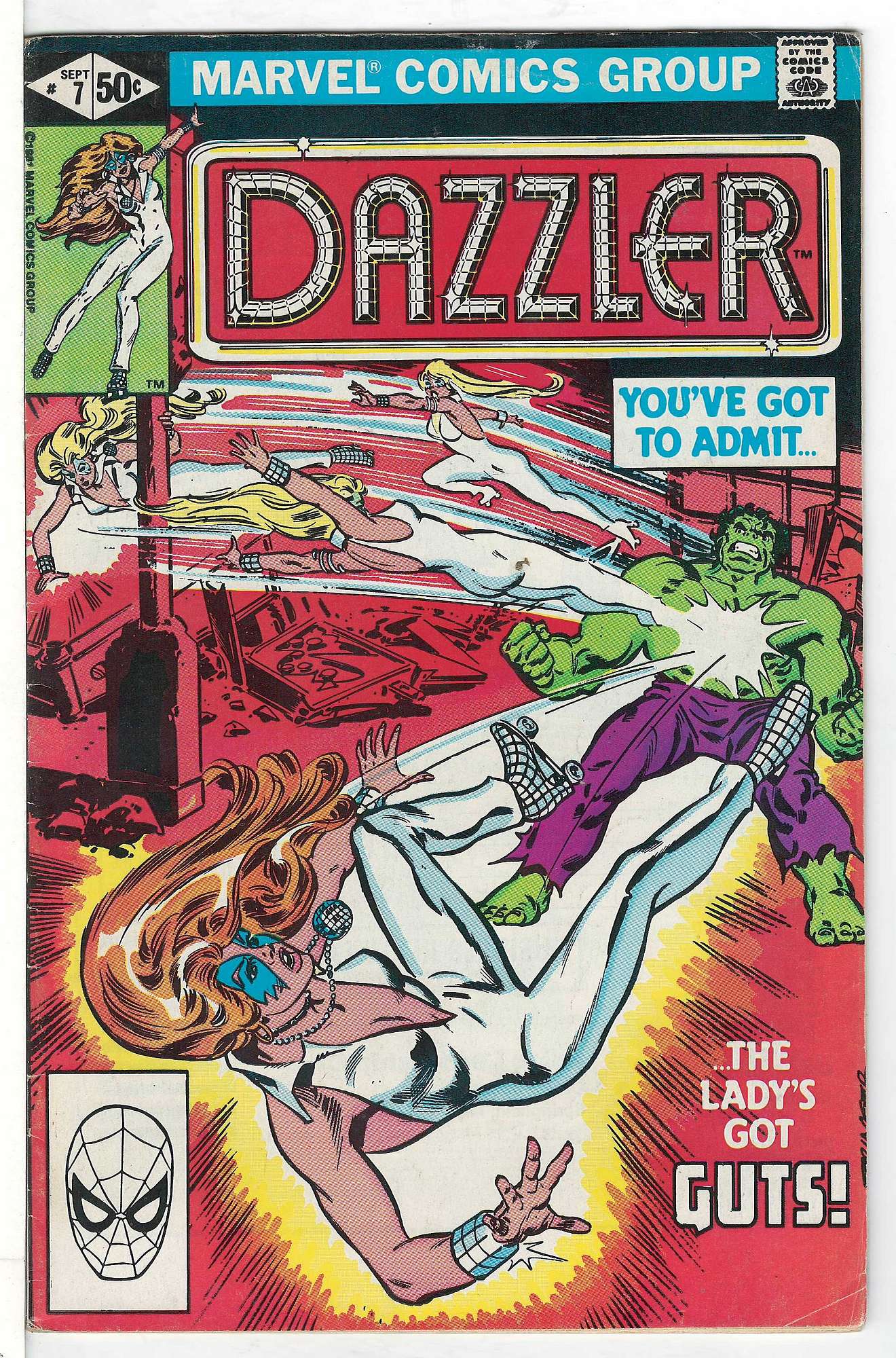 ACTUAL SCAN OF COMIC!<br> Cover of Dazzler (Vol 1) #7. One of 250,000 Vintage American Comics on sale from Krypton!